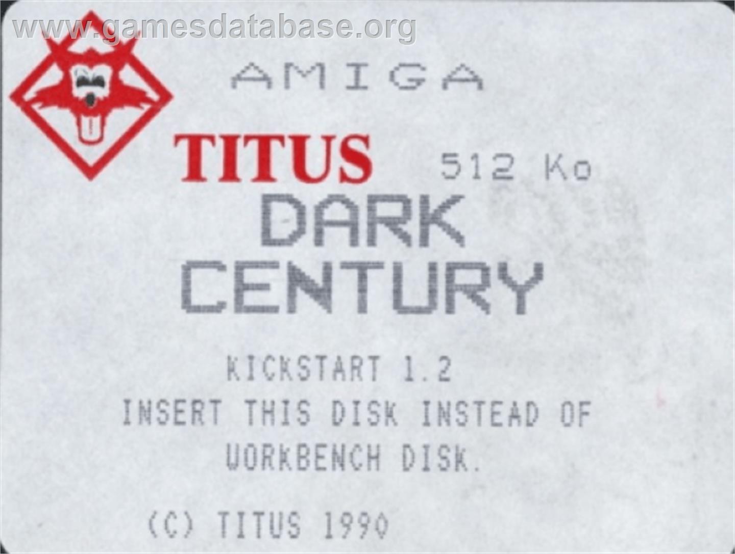 Dark Century - Commodore Amiga - Artwork - Cartridge Top