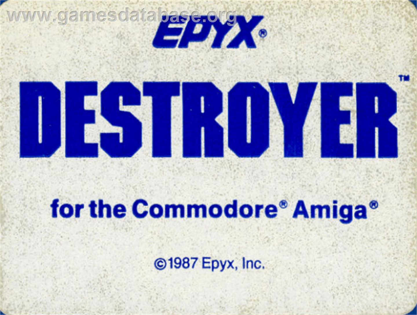 Destroyer - Commodore Amiga - Artwork - Cartridge Top