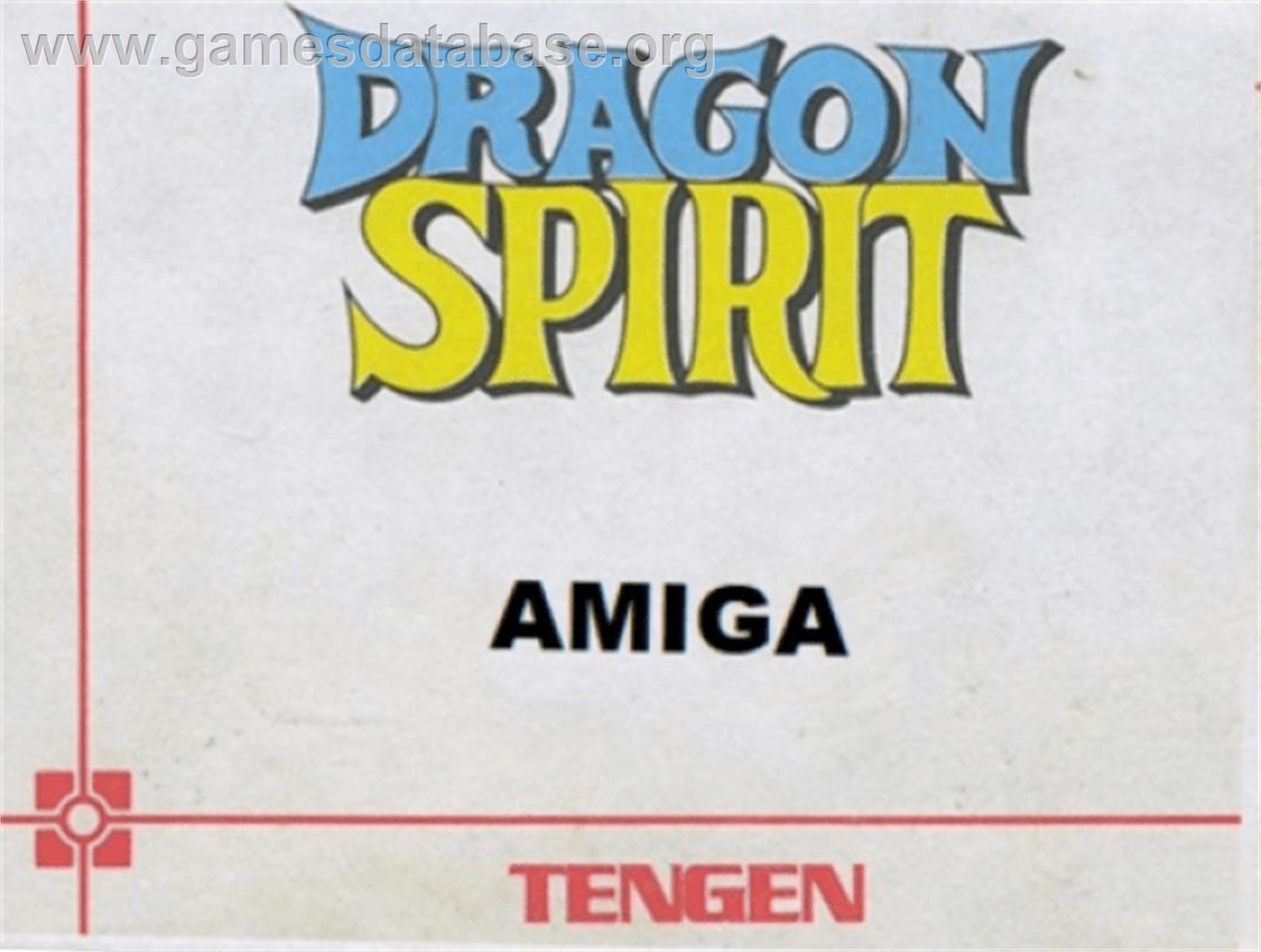 Dragon Spirit - Commodore Amiga - Artwork - Cartridge Top