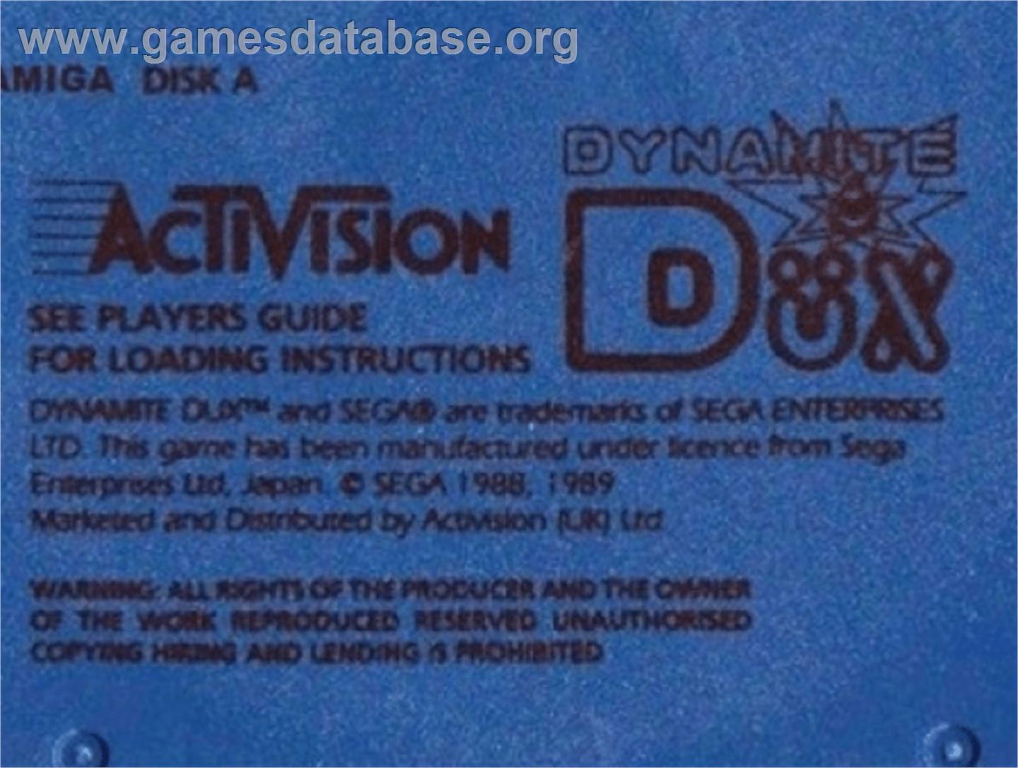 Dynamite Dux - Commodore Amiga - Artwork - Cartridge Top