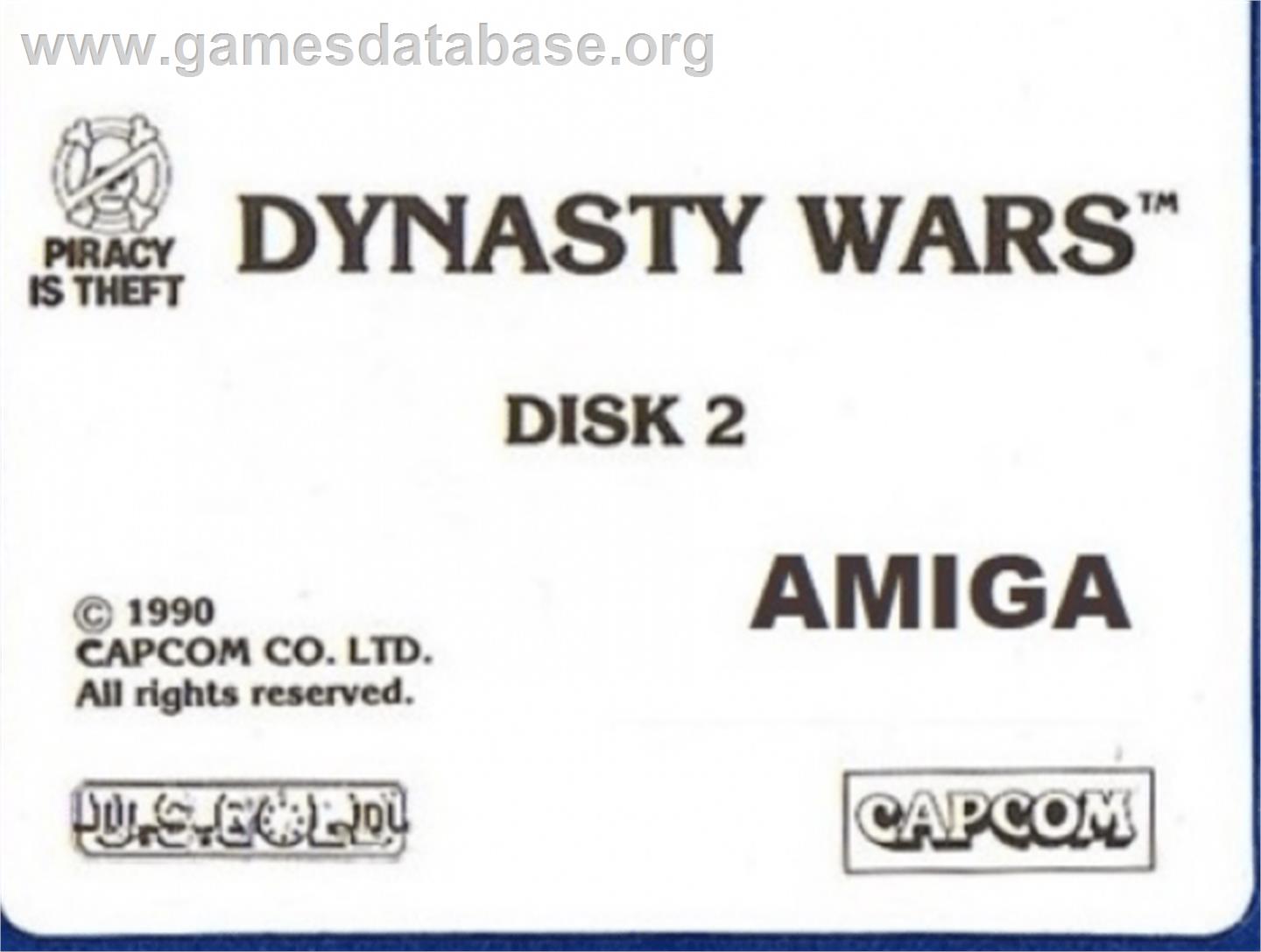 Dynasty Wars - Commodore Amiga - Artwork - Cartridge Top