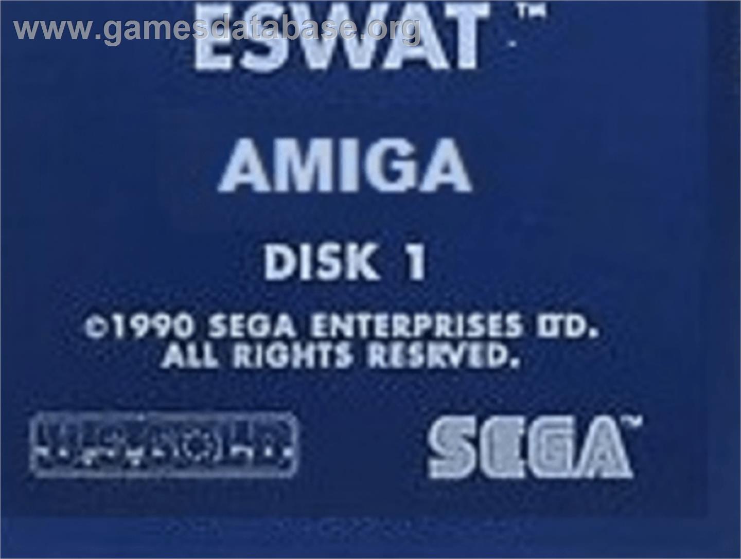 E-SWAT: Cyber Police - Commodore Amiga - Artwork - Cartridge Top