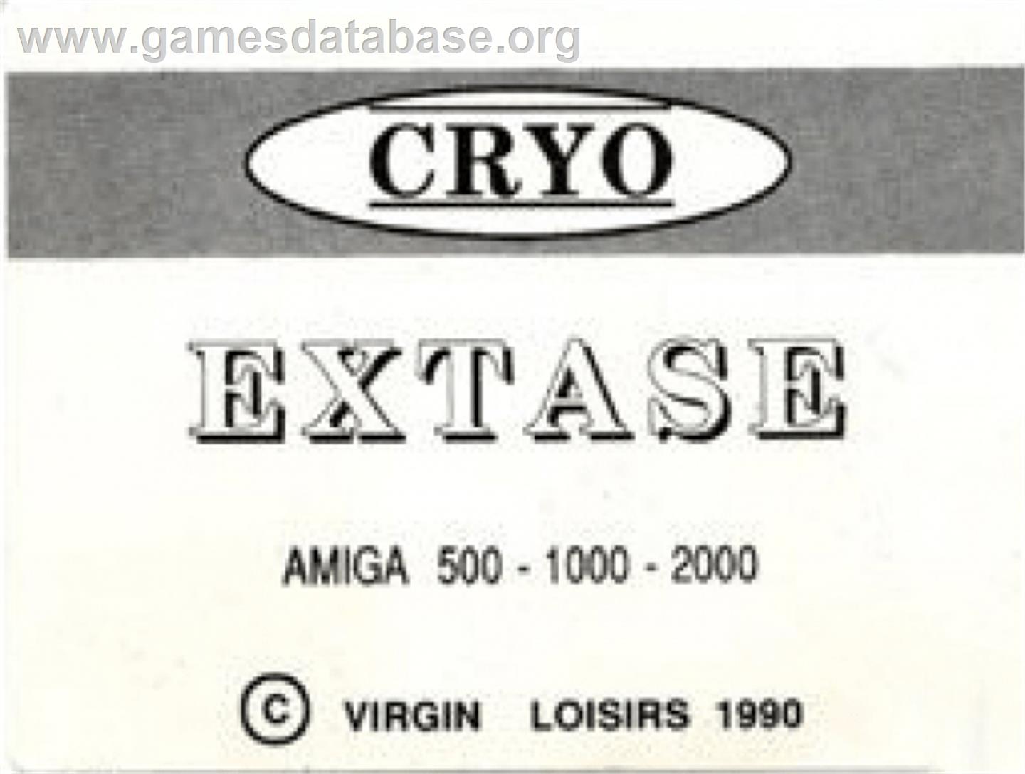 Extase - Commodore Amiga - Artwork - Cartridge Top