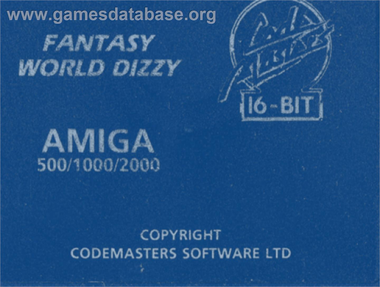 Fantasy World Dizzy - Commodore Amiga - Artwork - Cartridge Top