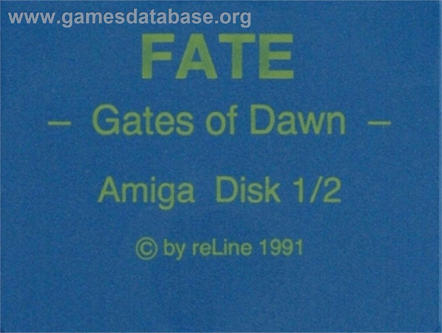 Fate: Gates of Dawn - Commodore Amiga - Artwork - Cartridge Top