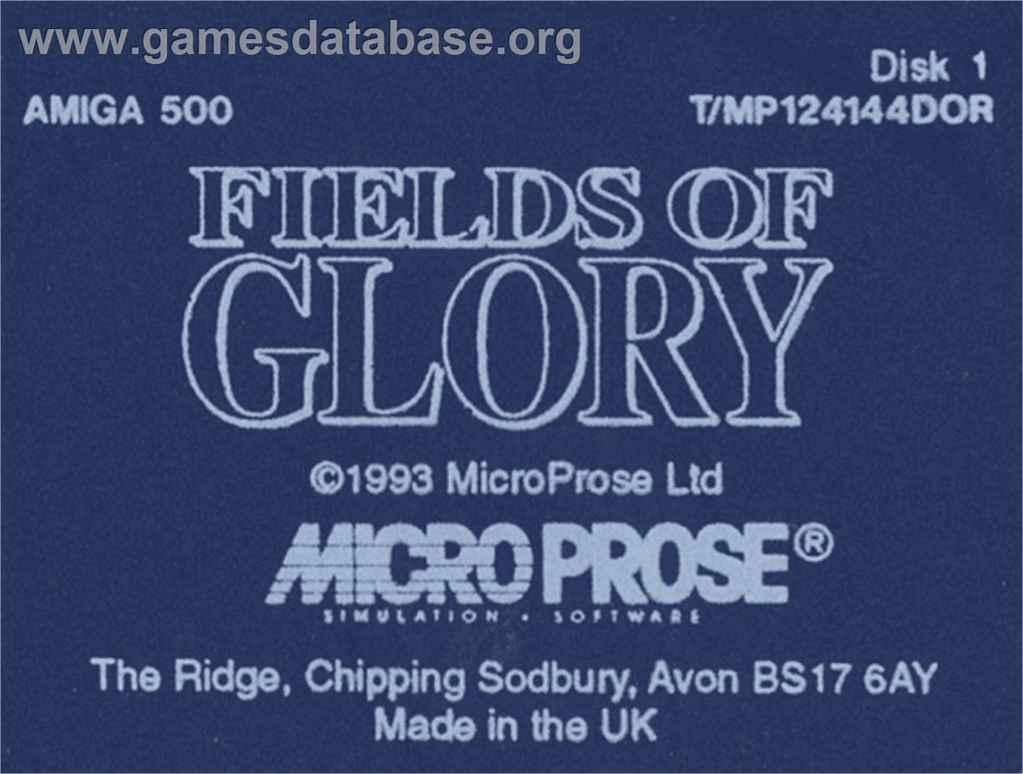 Fields of Glory - Commodore Amiga - Artwork - Cartridge Top