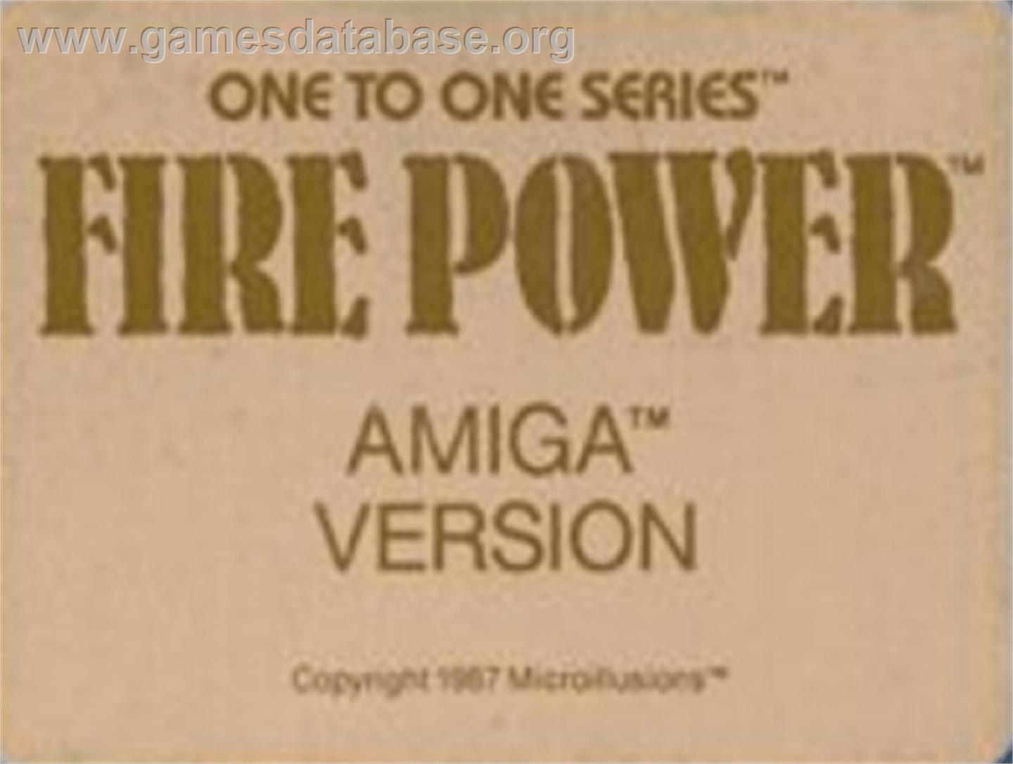 Fire Power - Commodore Amiga - Artwork - Cartridge Top