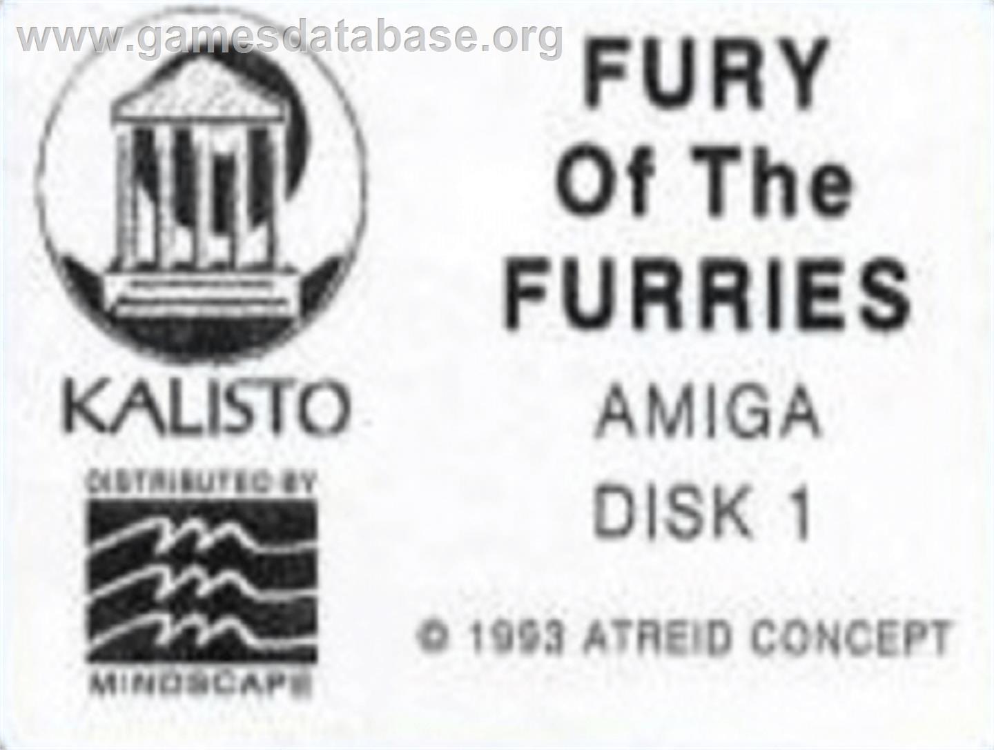 Fury of the Furries - Commodore Amiga - Artwork - Cartridge Top
