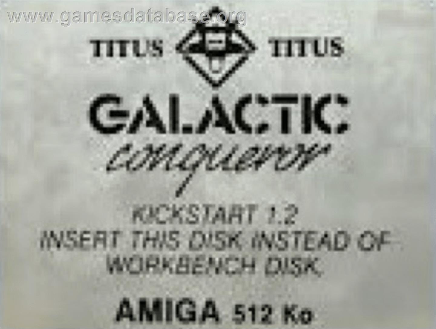 Galactic Conqueror - Commodore Amiga - Artwork - Cartridge Top