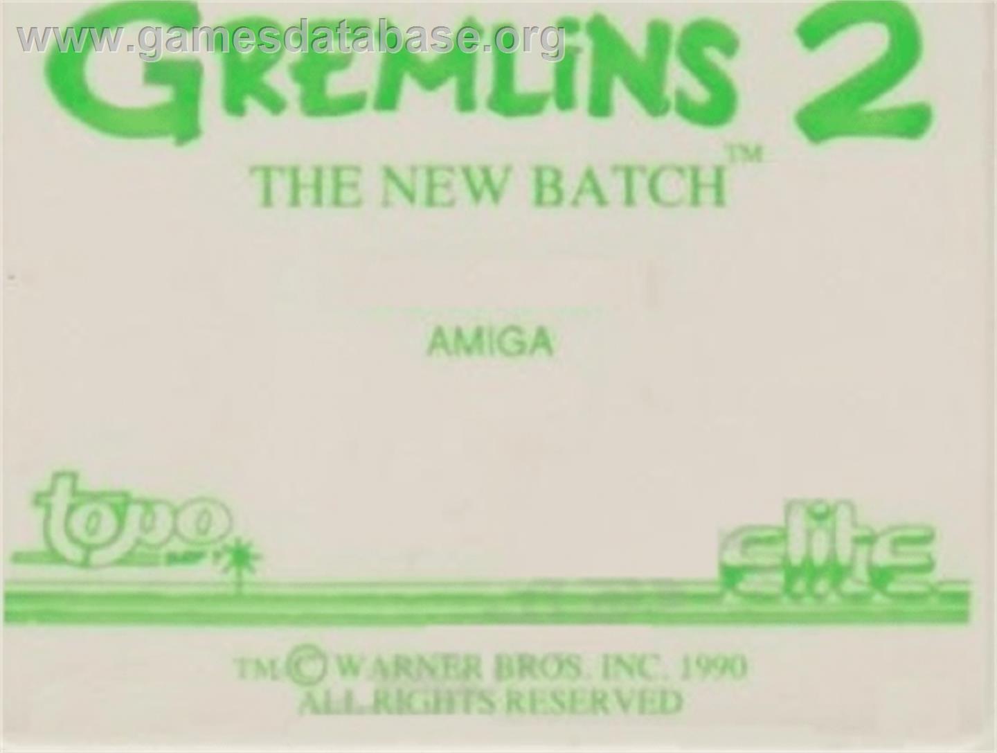 Gremlins 2: The New Batch - Commodore Amiga - Artwork - Cartridge Top