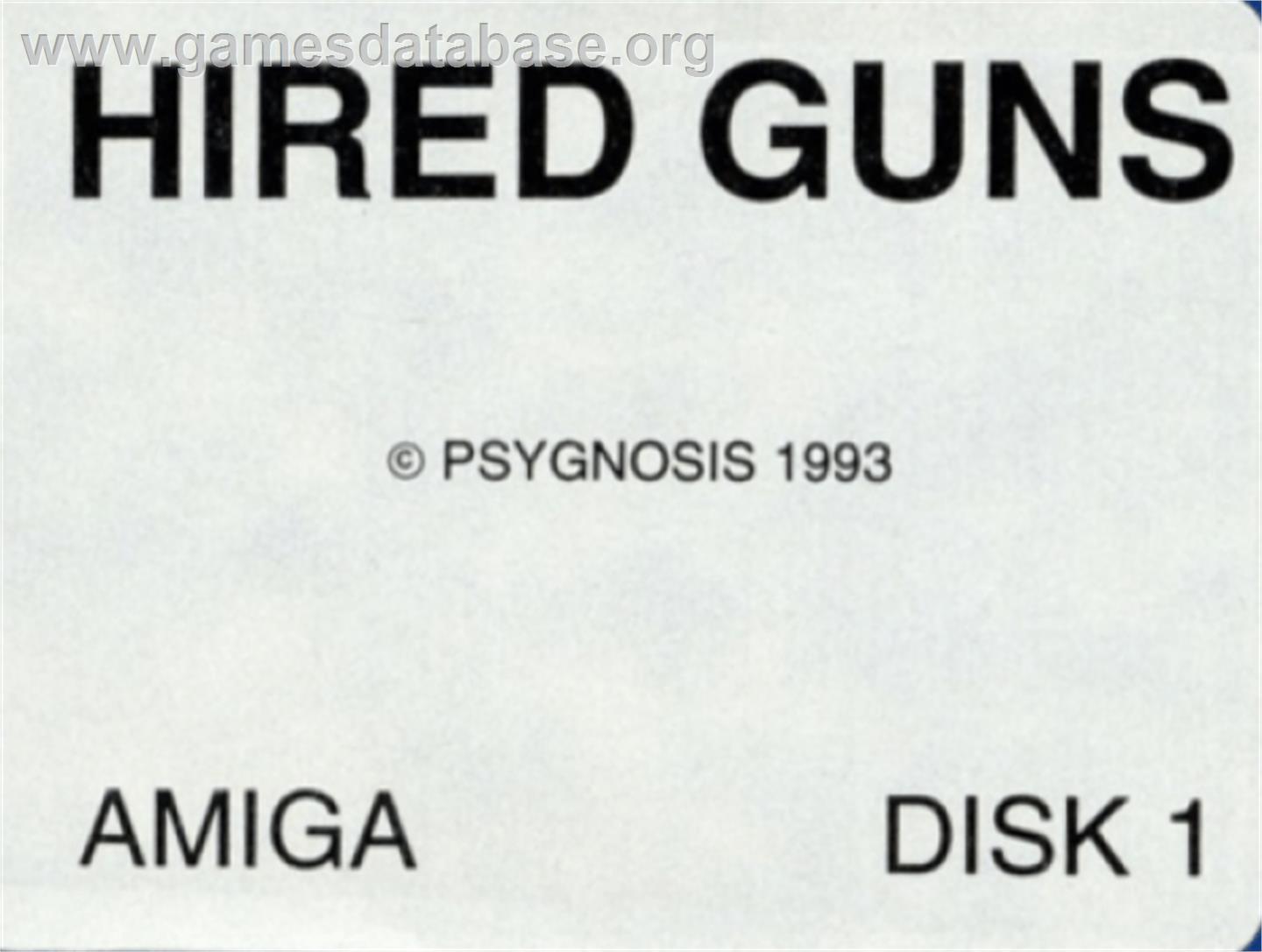 Hired Guns - Commodore Amiga - Artwork - Cartridge Top