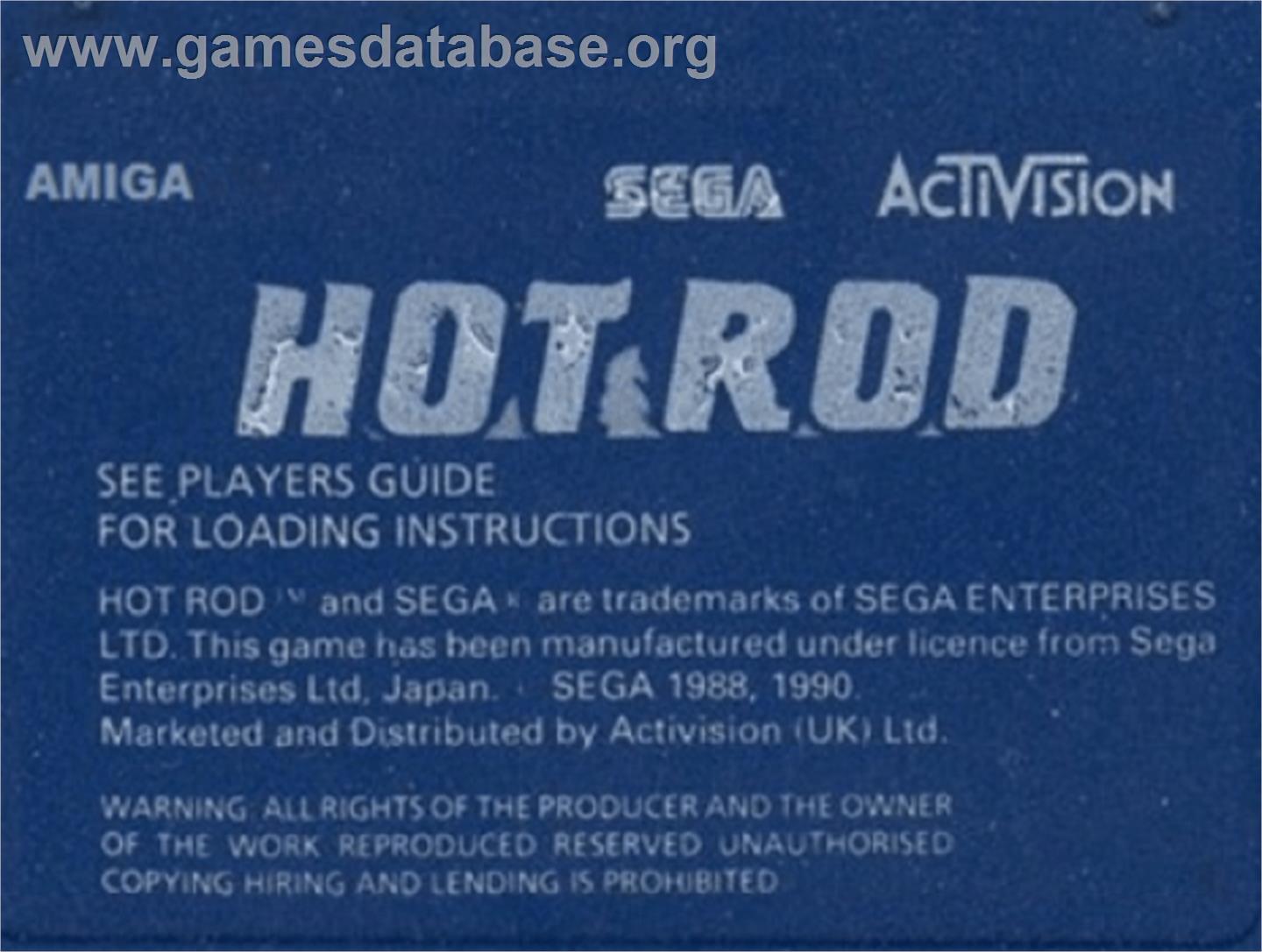 Hot Rod - Commodore Amiga - Artwork - Cartridge Top