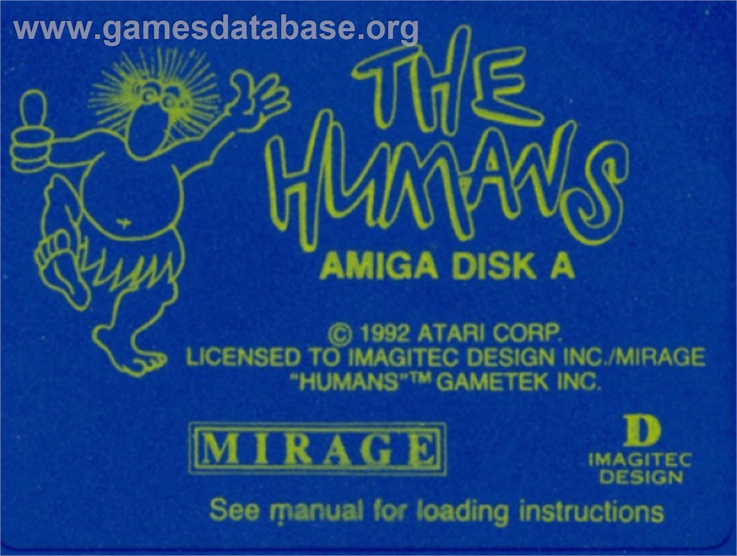 Humans - Commodore Amiga - Artwork - Cartridge Top