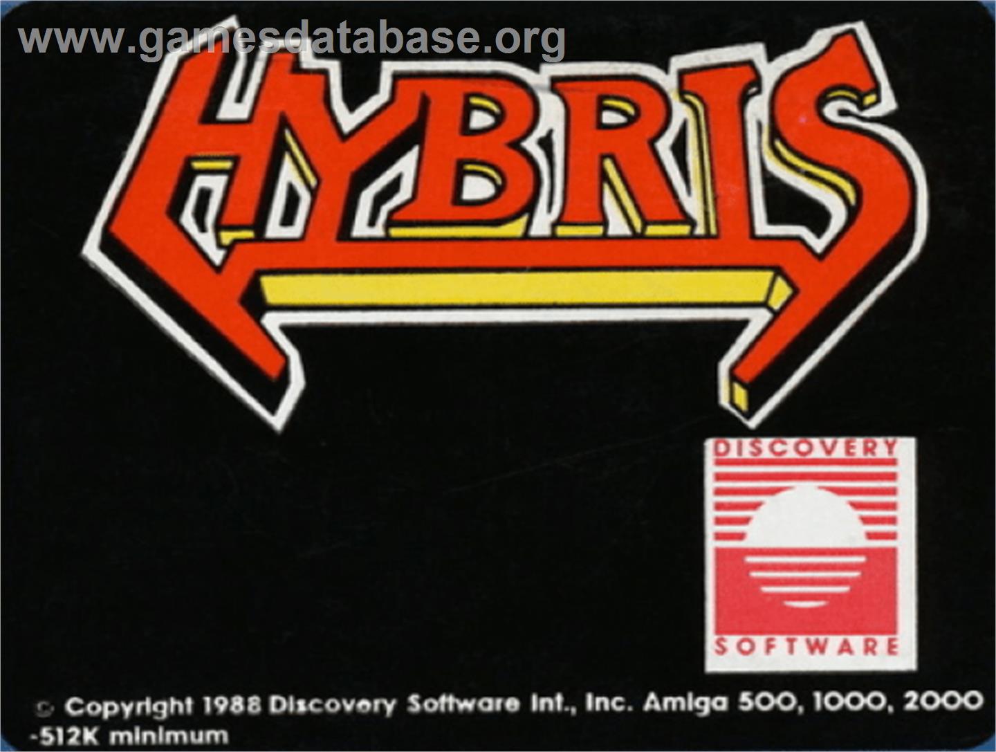 Hybris - Commodore Amiga - Artwork - Cartridge Top
