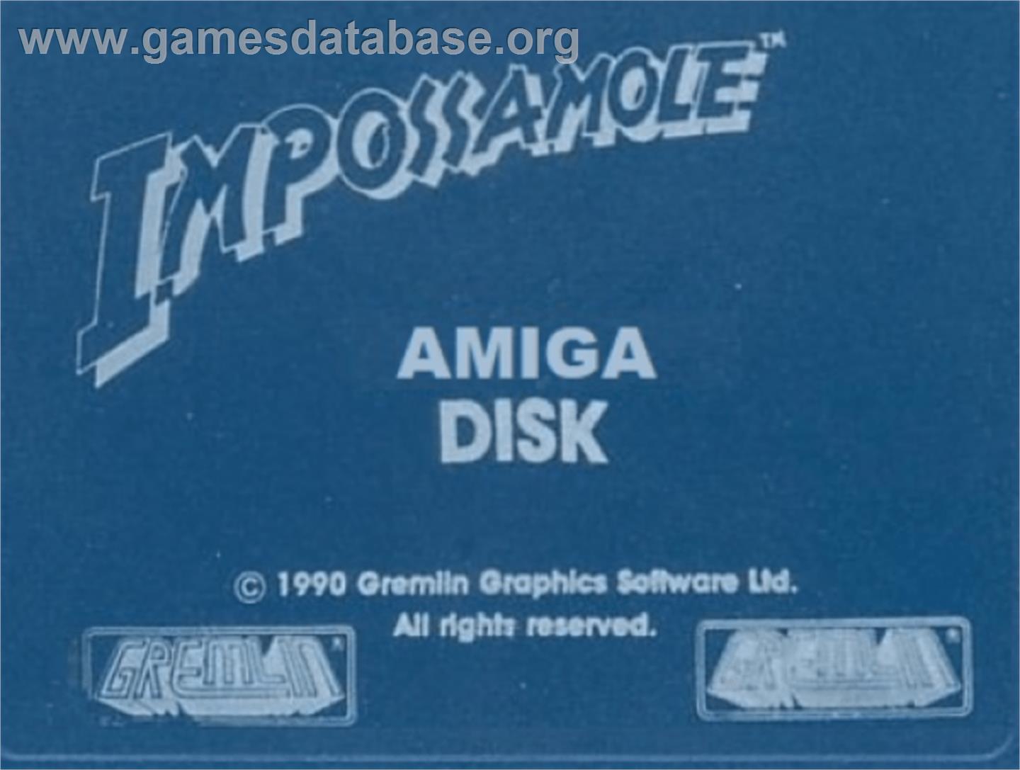 Impossamole - Commodore Amiga - Artwork - Cartridge Top