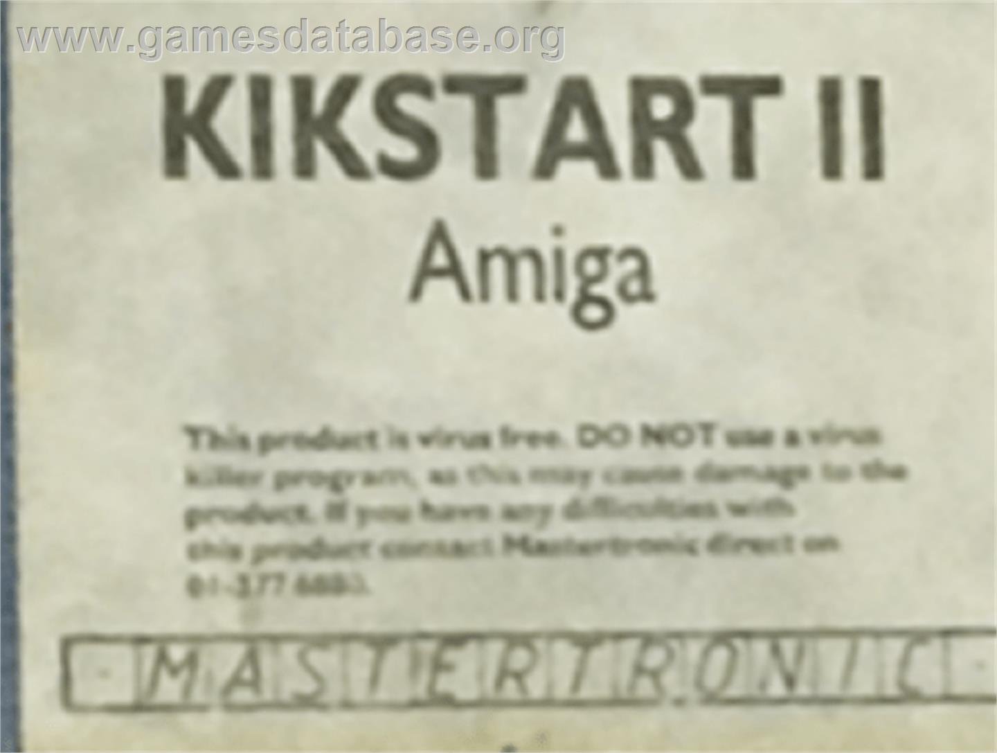 Kikstart 2 - Commodore Amiga - Artwork - Cartridge Top