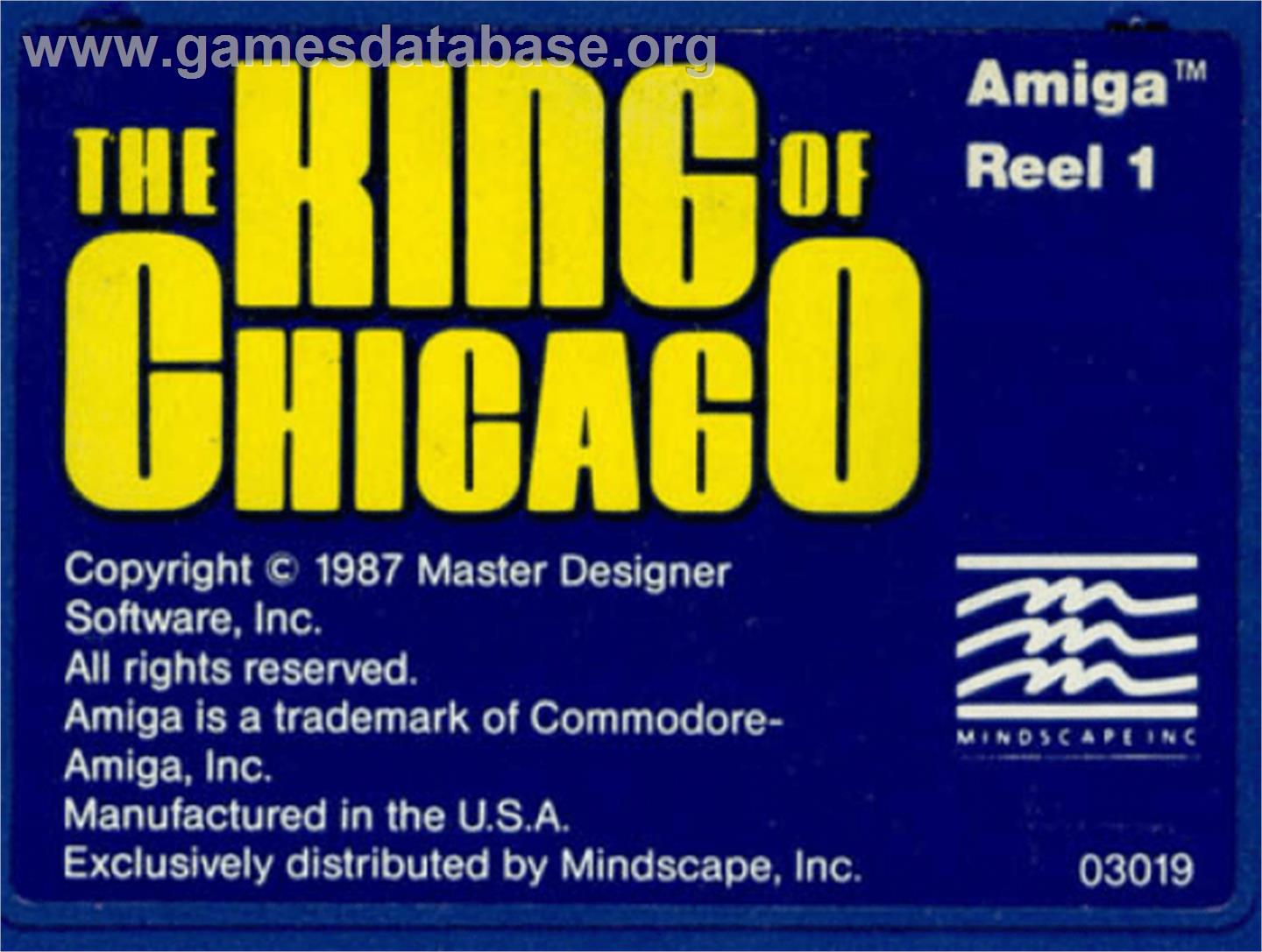 King of Chicago - Commodore Amiga - Artwork - Cartridge Top