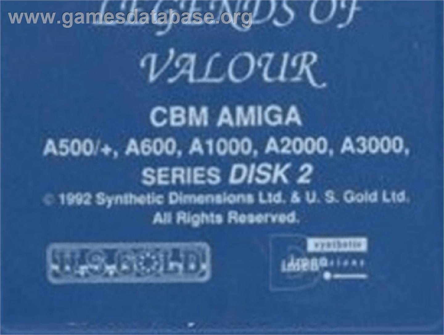 Legends of Valour - Commodore Amiga - Artwork - Cartridge Top