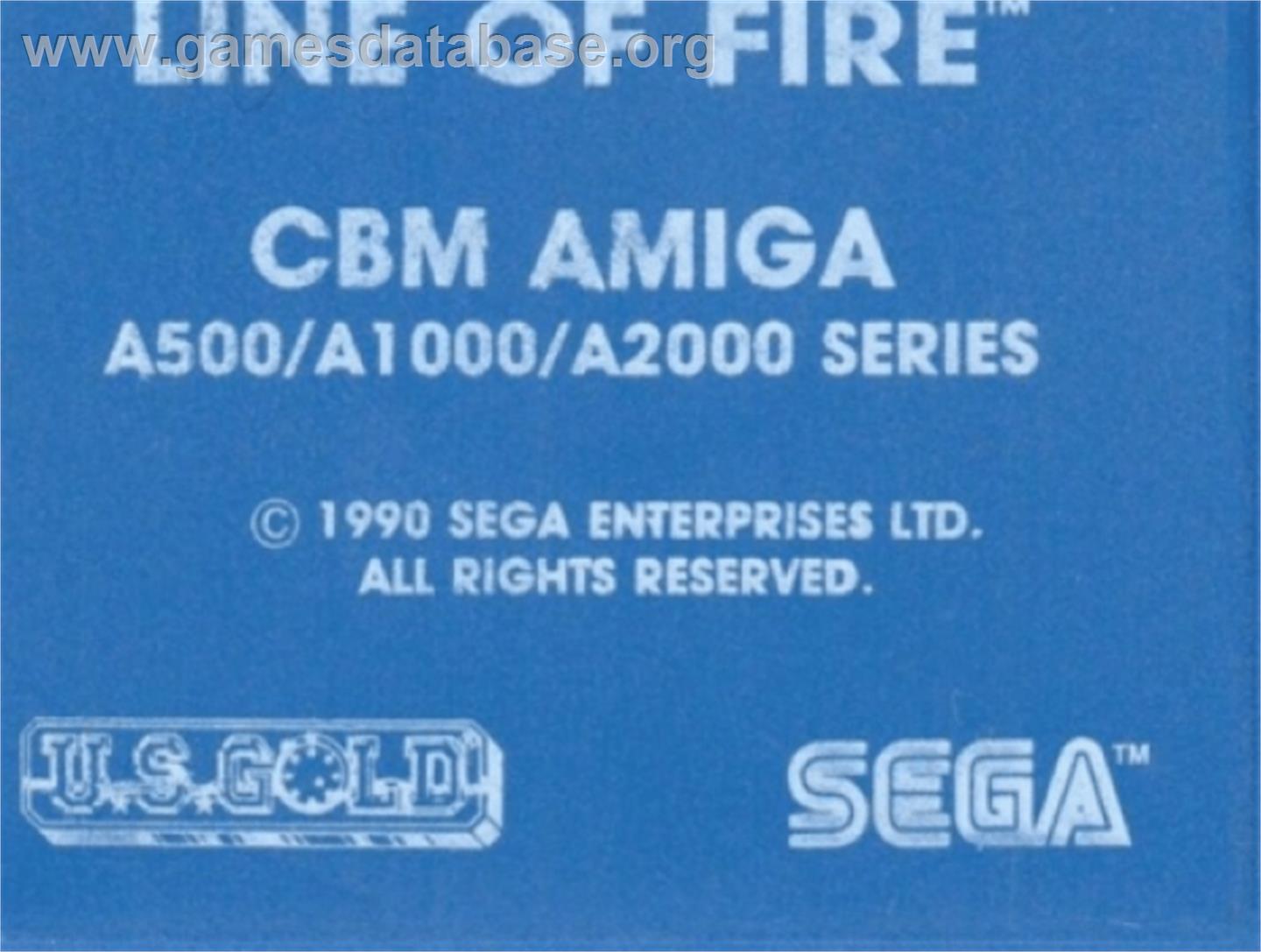 Line of Fire / Bakudan Yarou - Commodore Amiga - Artwork - Cartridge Top