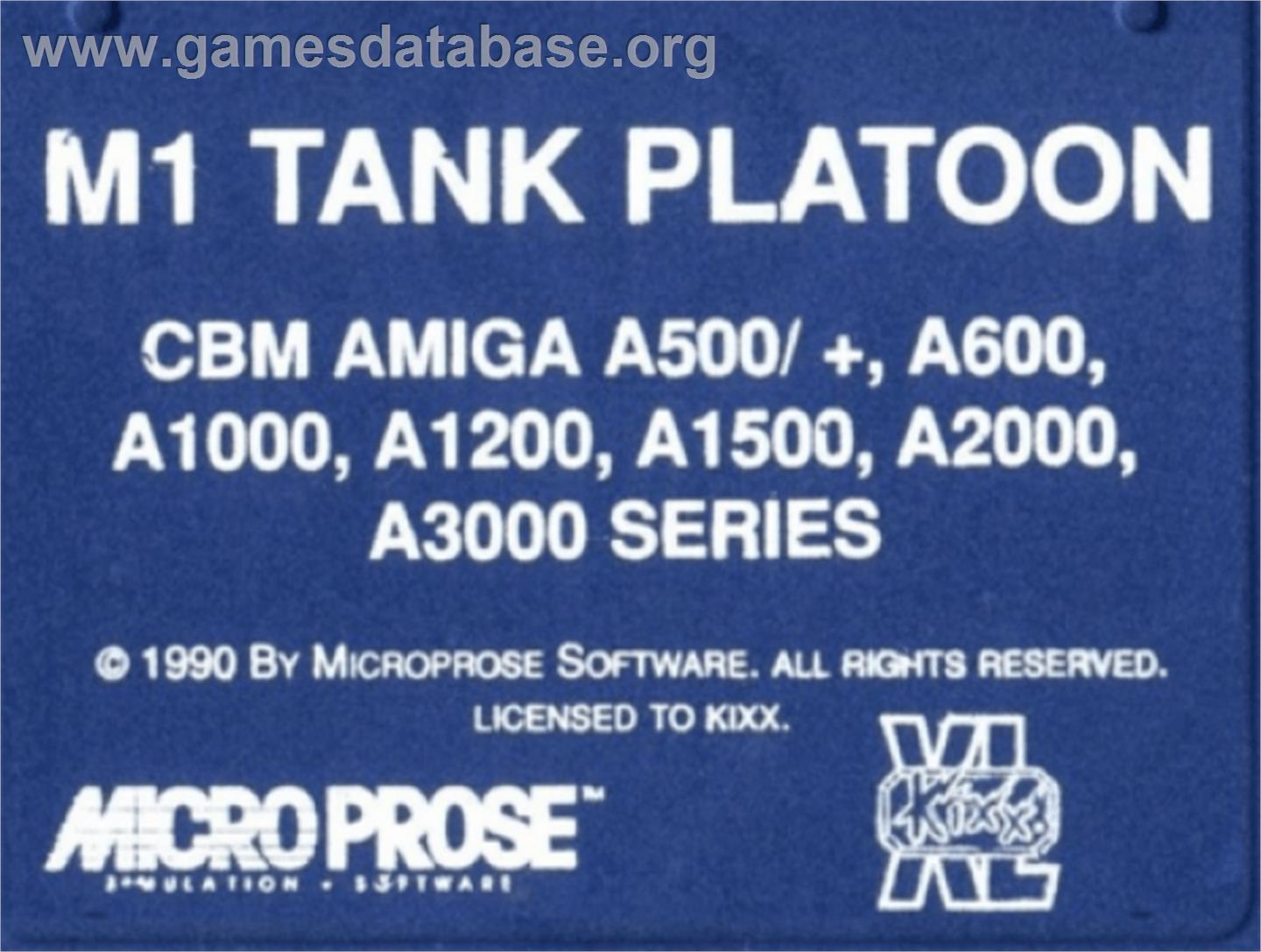 M1 Tank Platoon - Commodore Amiga - Artwork - Cartridge Top