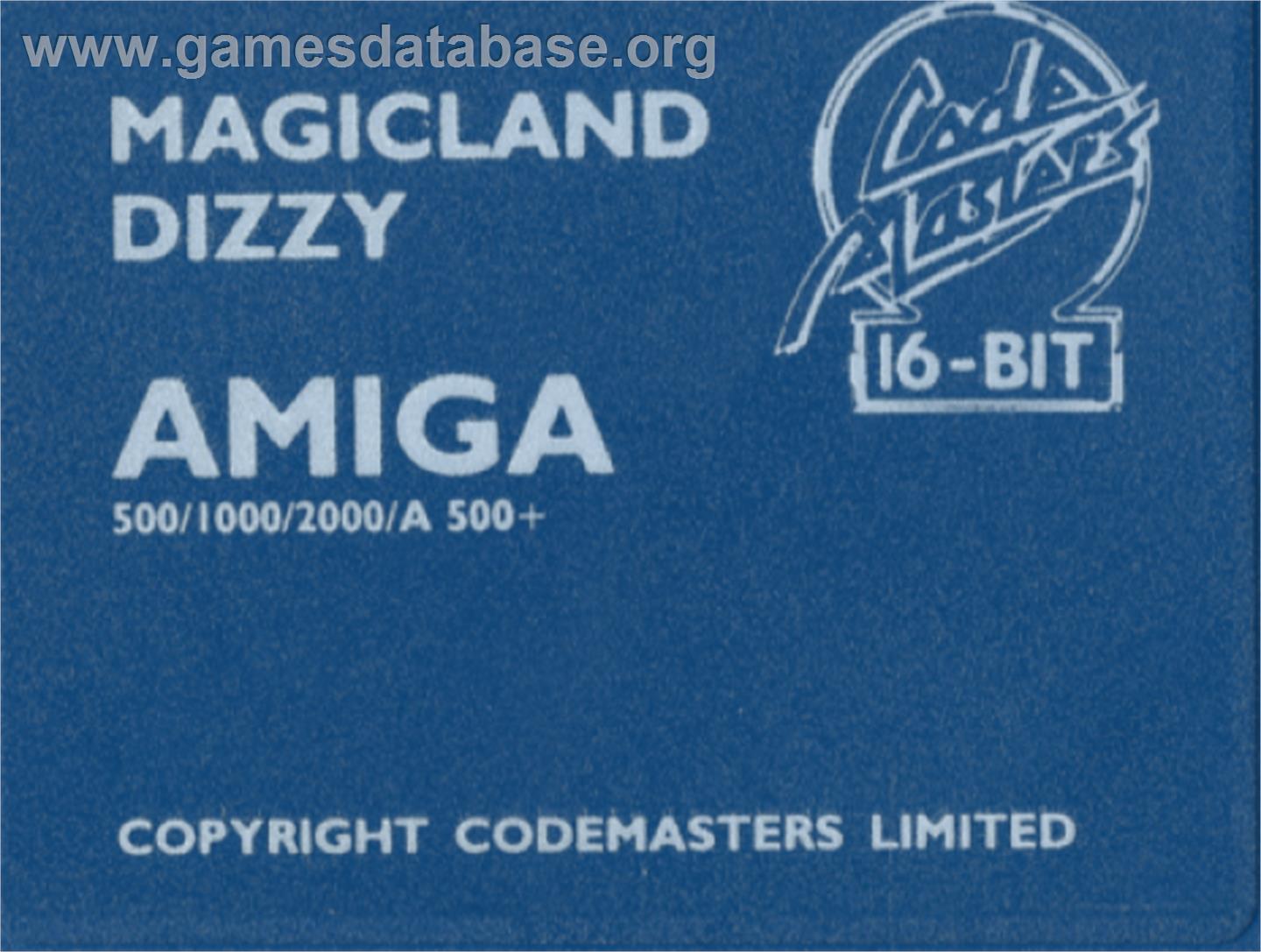 Magicland Dizzy - Commodore Amiga - Artwork - Cartridge Top
