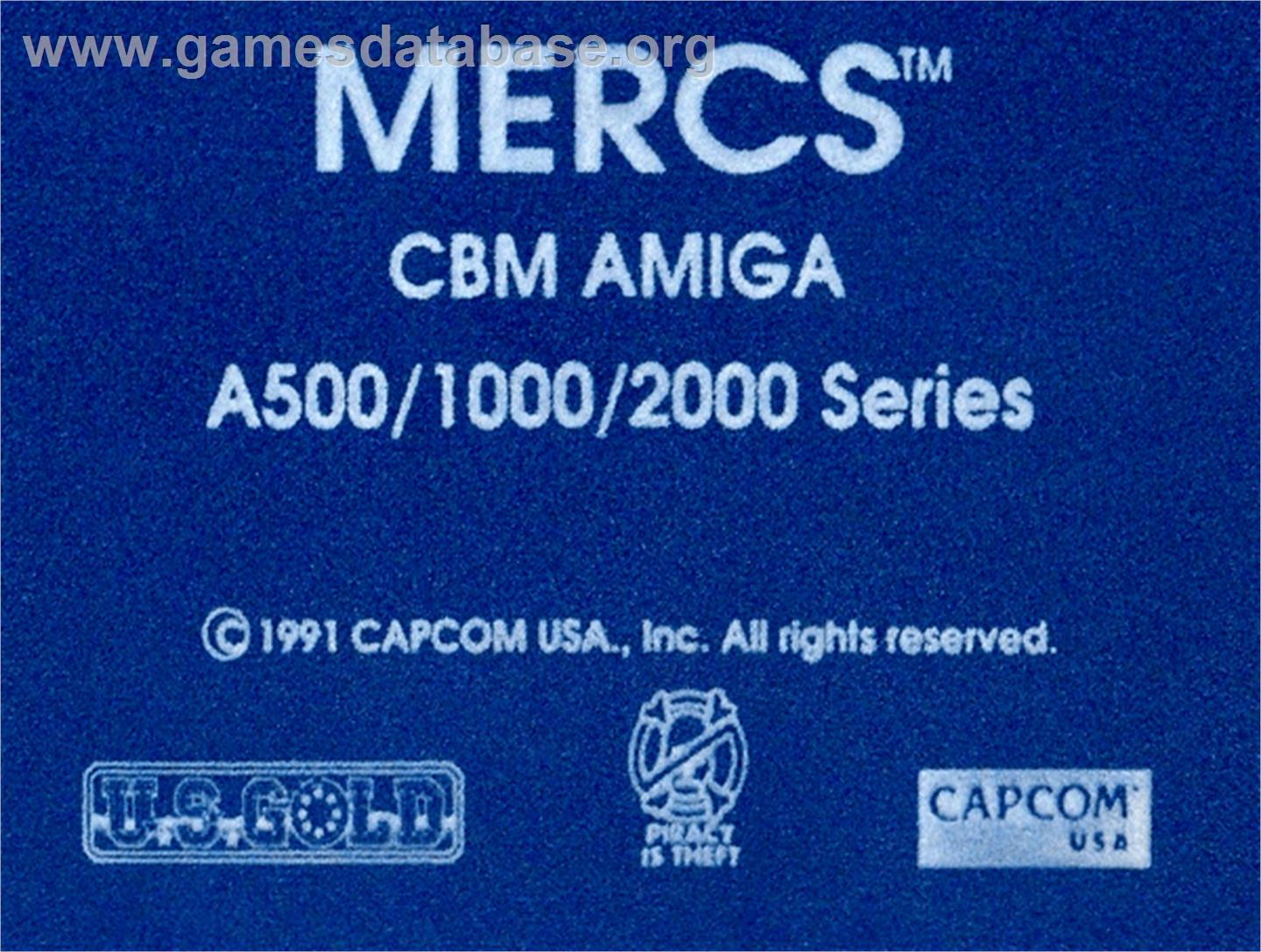 Mercs - Commodore Amiga - Artwork - Cartridge Top