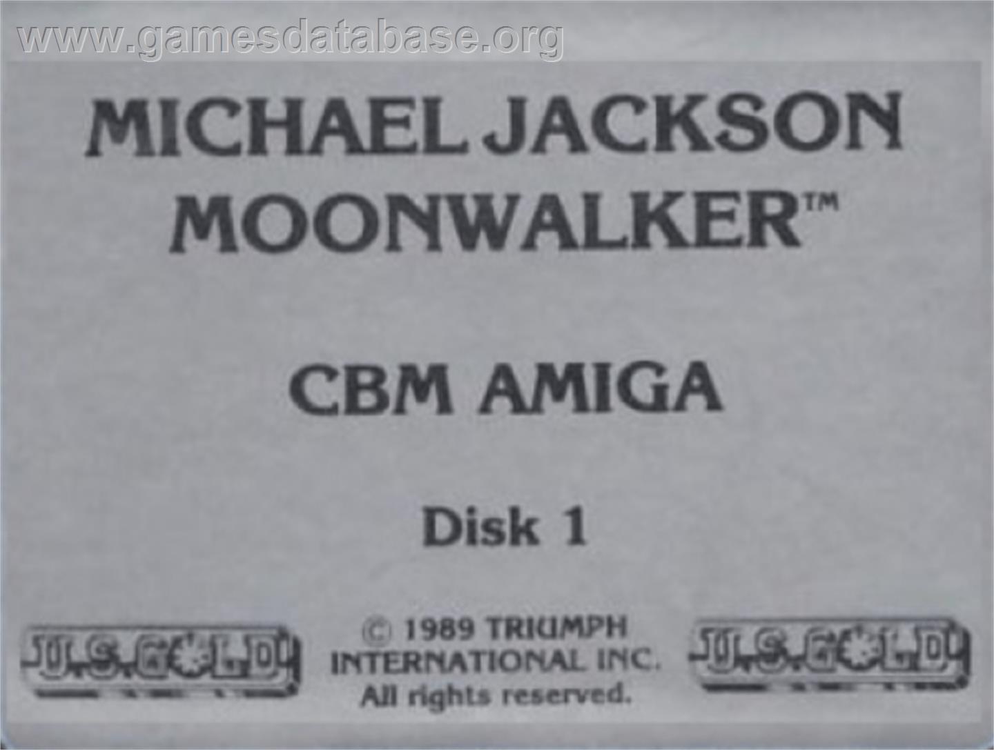 Moonwalker - Commodore Amiga - Artwork - Cartridge Top