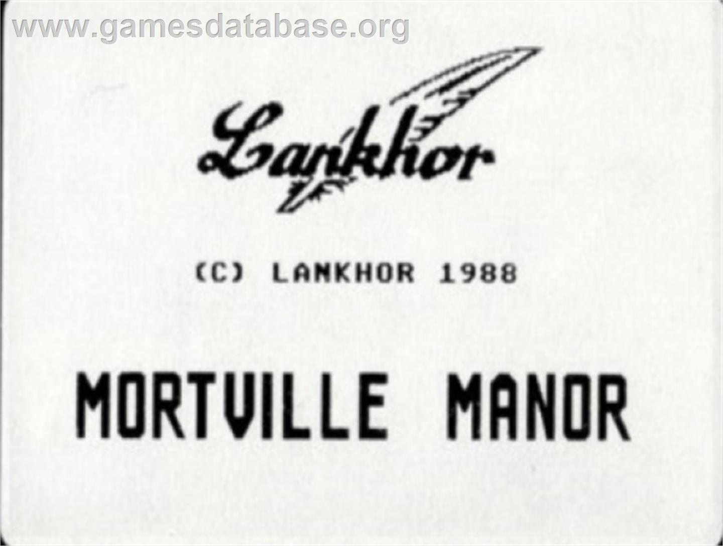 Mortville Manor - Commodore Amiga - Artwork - Cartridge Top