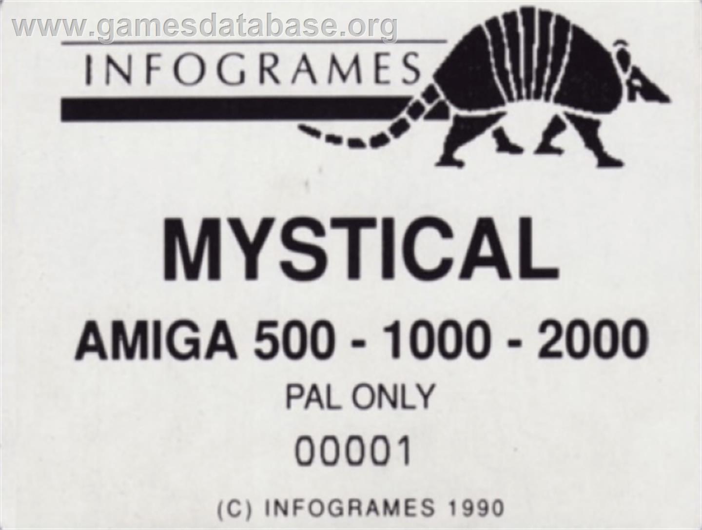 Mystical - Commodore Amiga - Artwork - Cartridge Top
