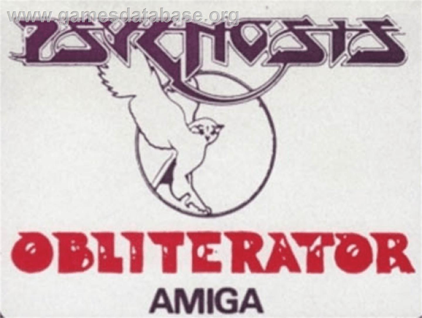Obliterator - Commodore Amiga - Artwork - Cartridge Top