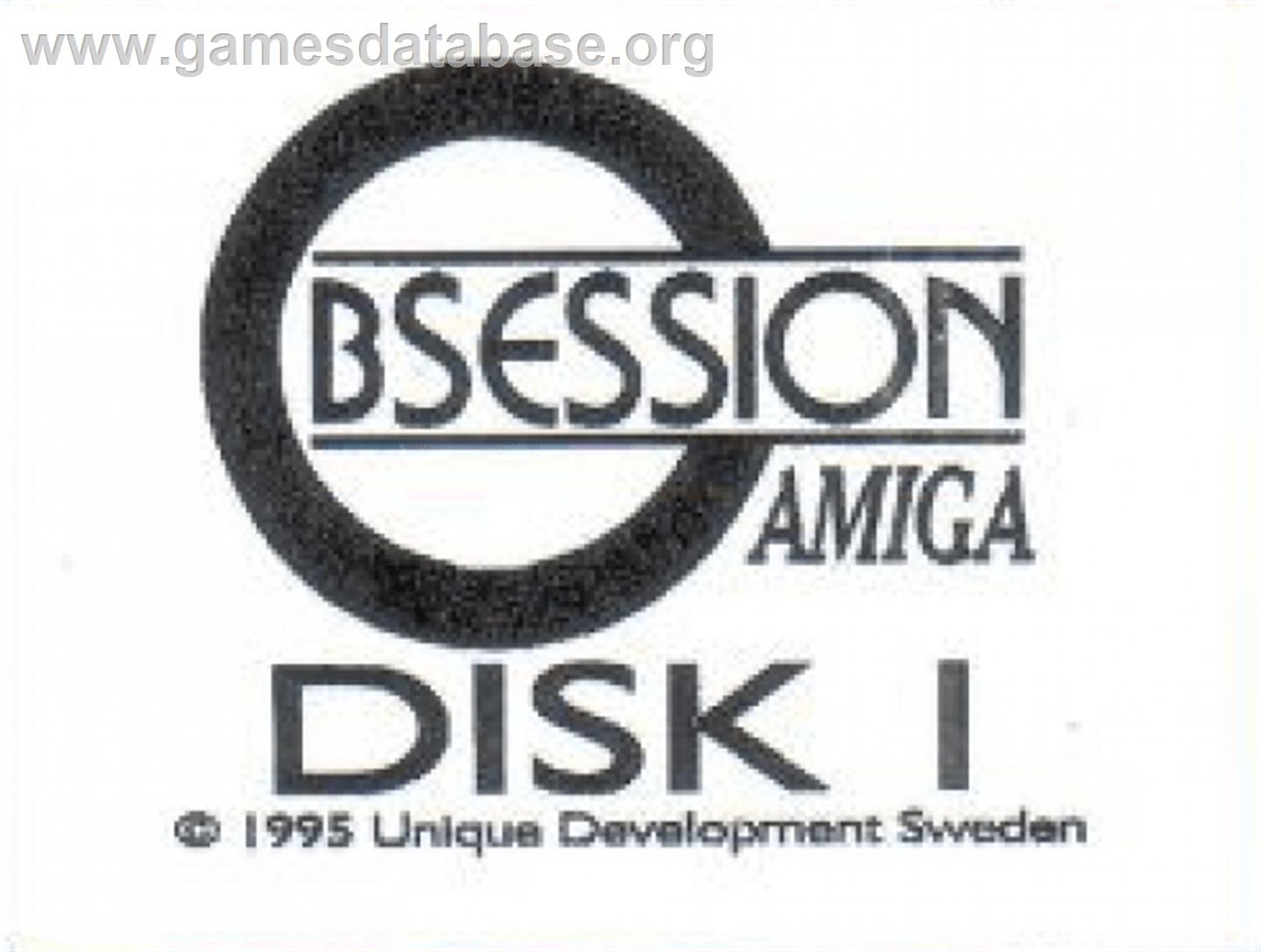 Obsession - Commodore Amiga - Artwork - Cartridge Top