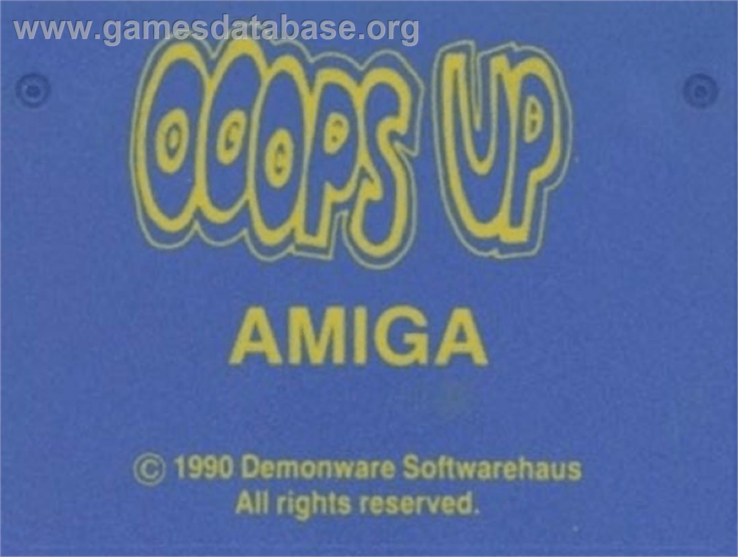 Ooops Up - Commodore Amiga - Artwork - Cartridge Top