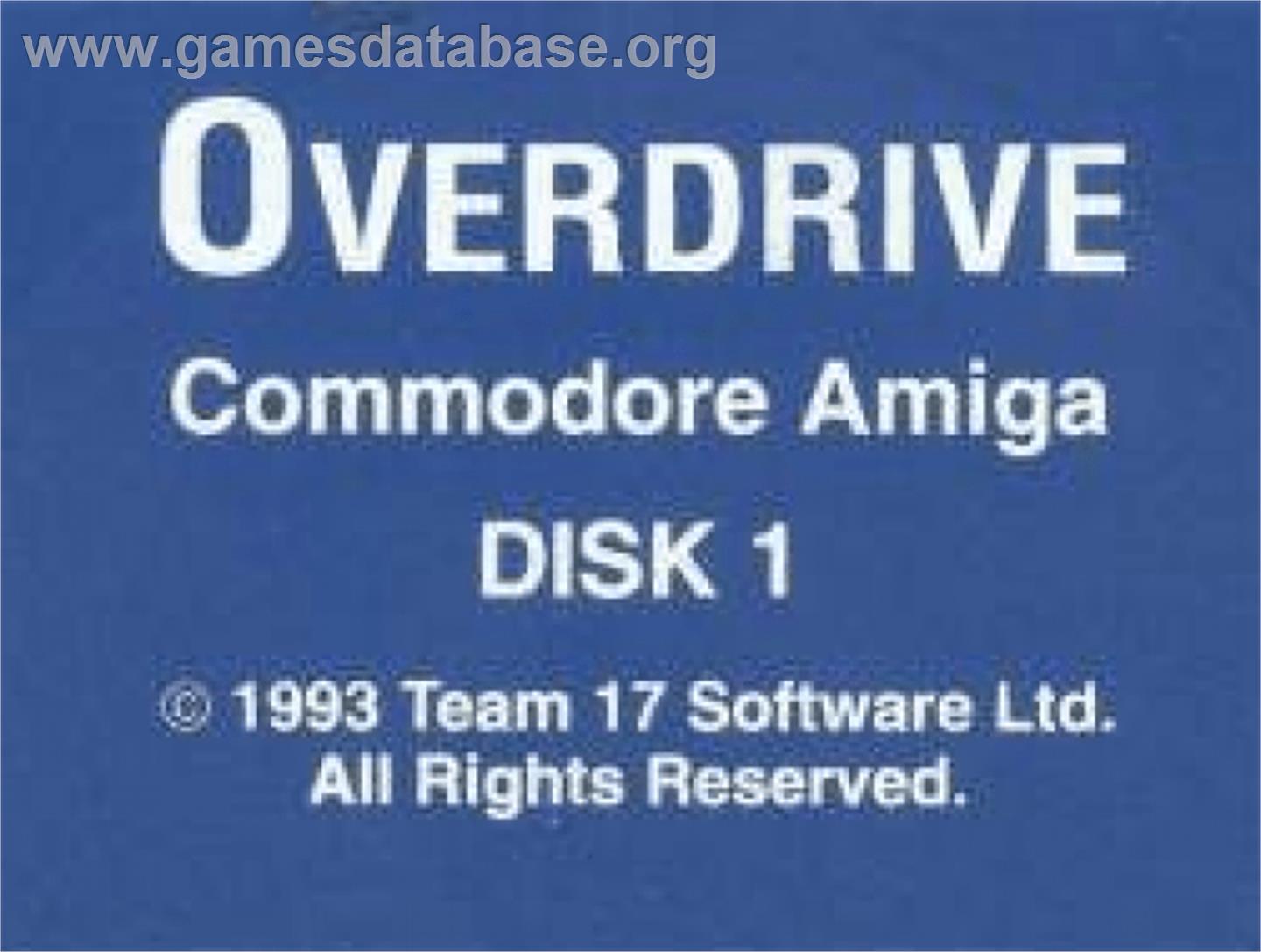 Overdrive - Commodore Amiga - Artwork - Cartridge Top