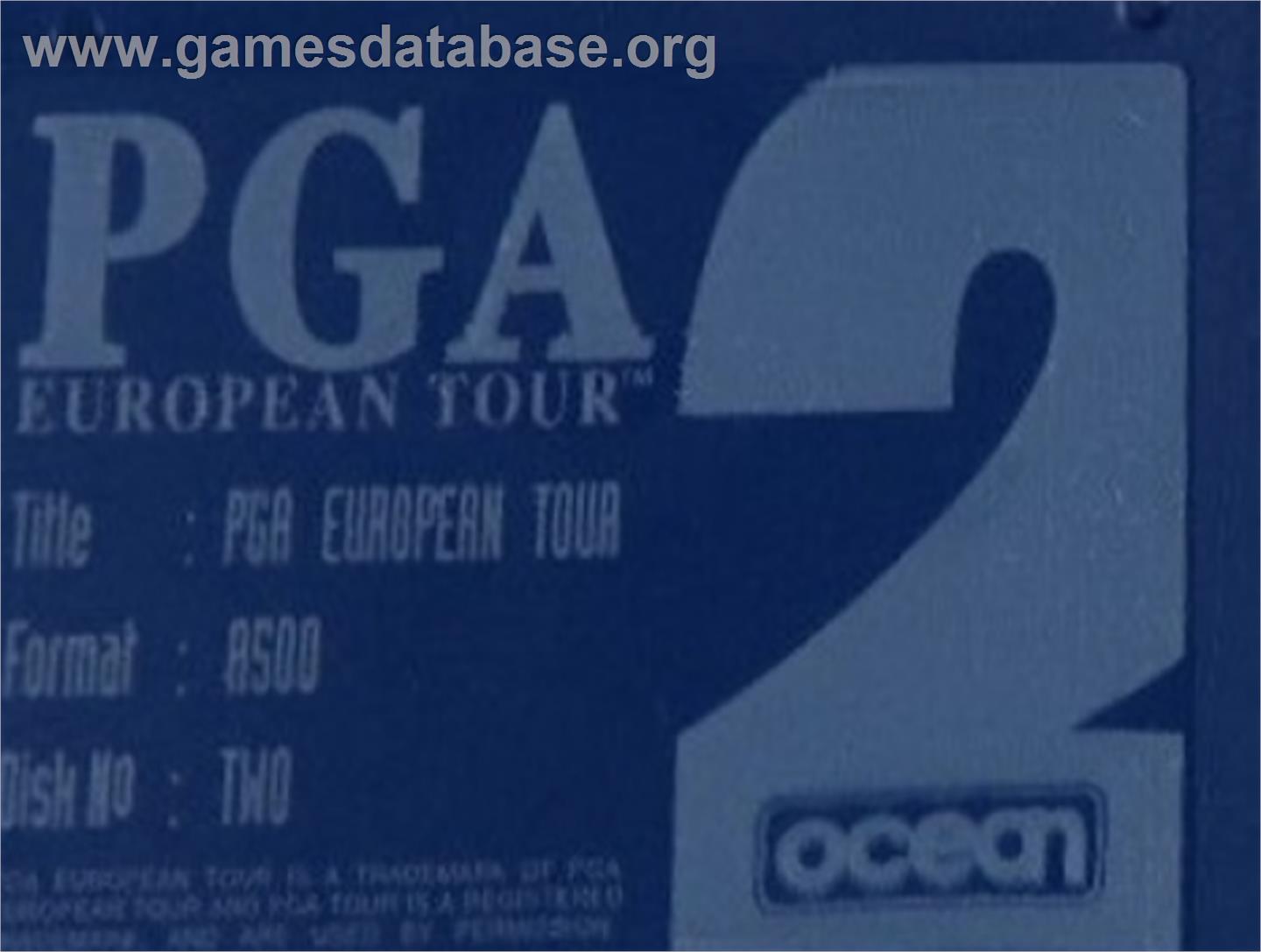 PGA European Tour - Commodore Amiga - Artwork - Cartridge Top