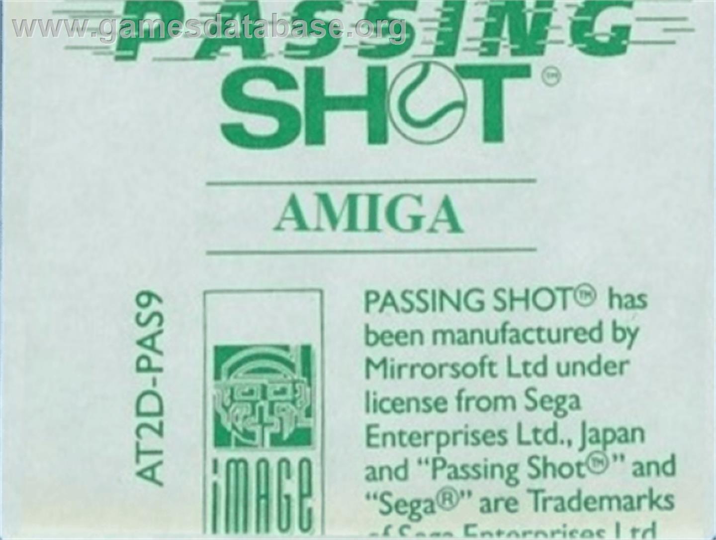 Passing Shot - Commodore Amiga - Artwork - Cartridge Top