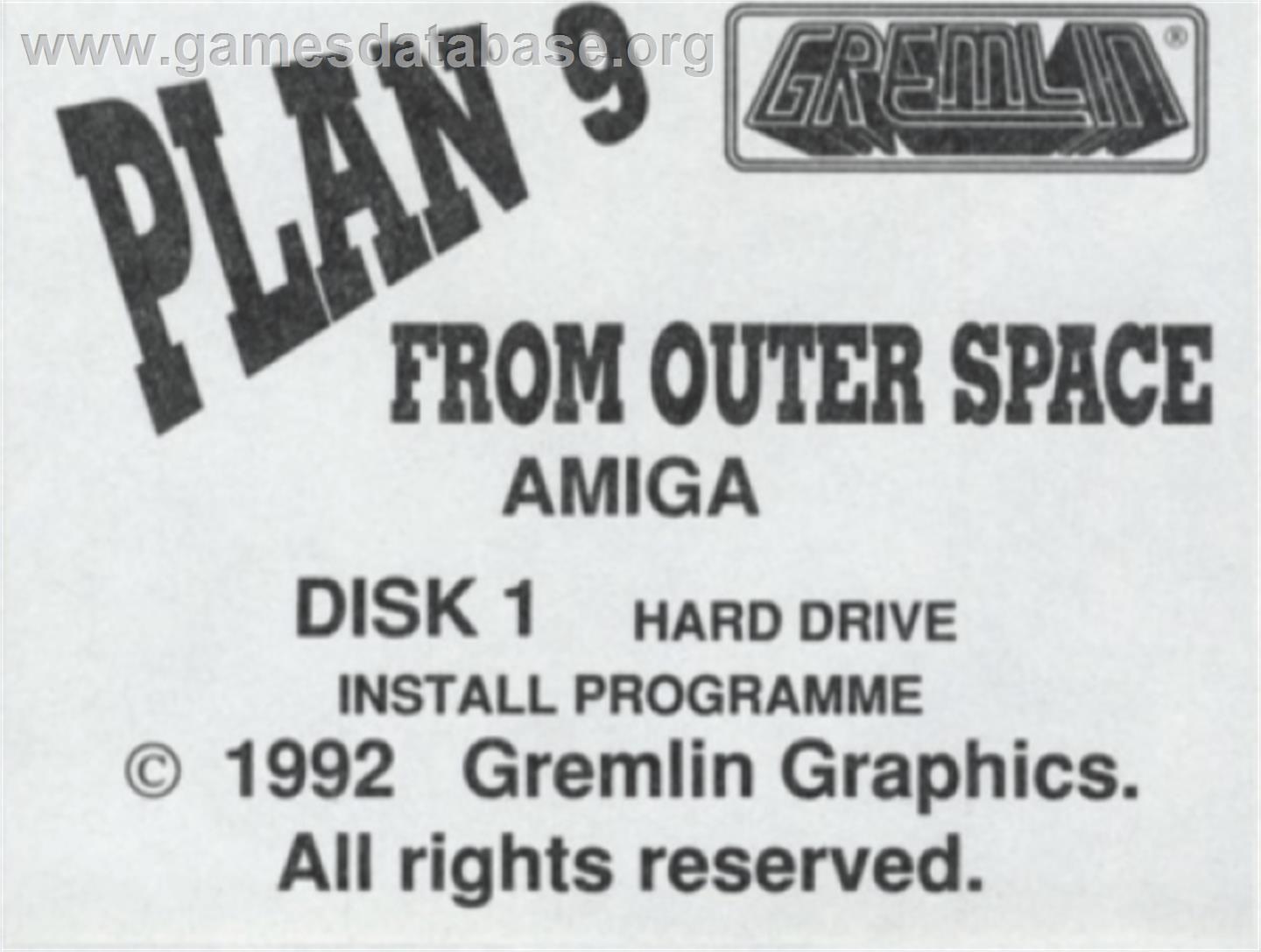 Plan 9 From Outer Space - Commodore Amiga - Artwork - Cartridge Top
