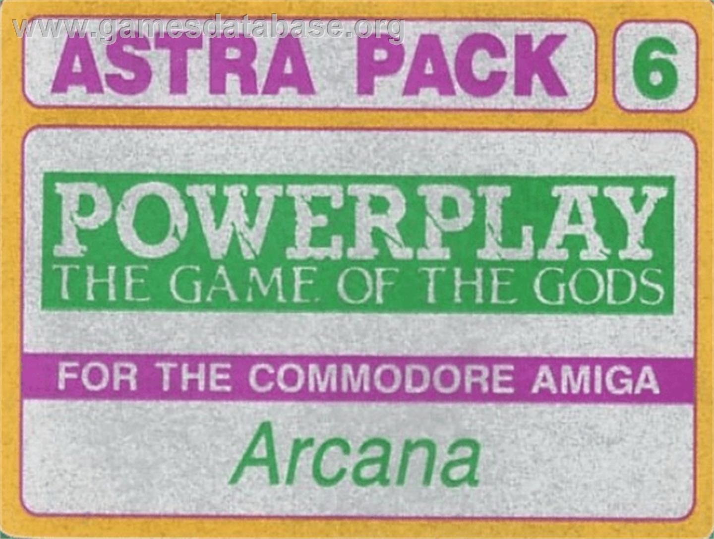 Powerplay: The Game of the Gods - Commodore Amiga - Artwork - Cartridge Top