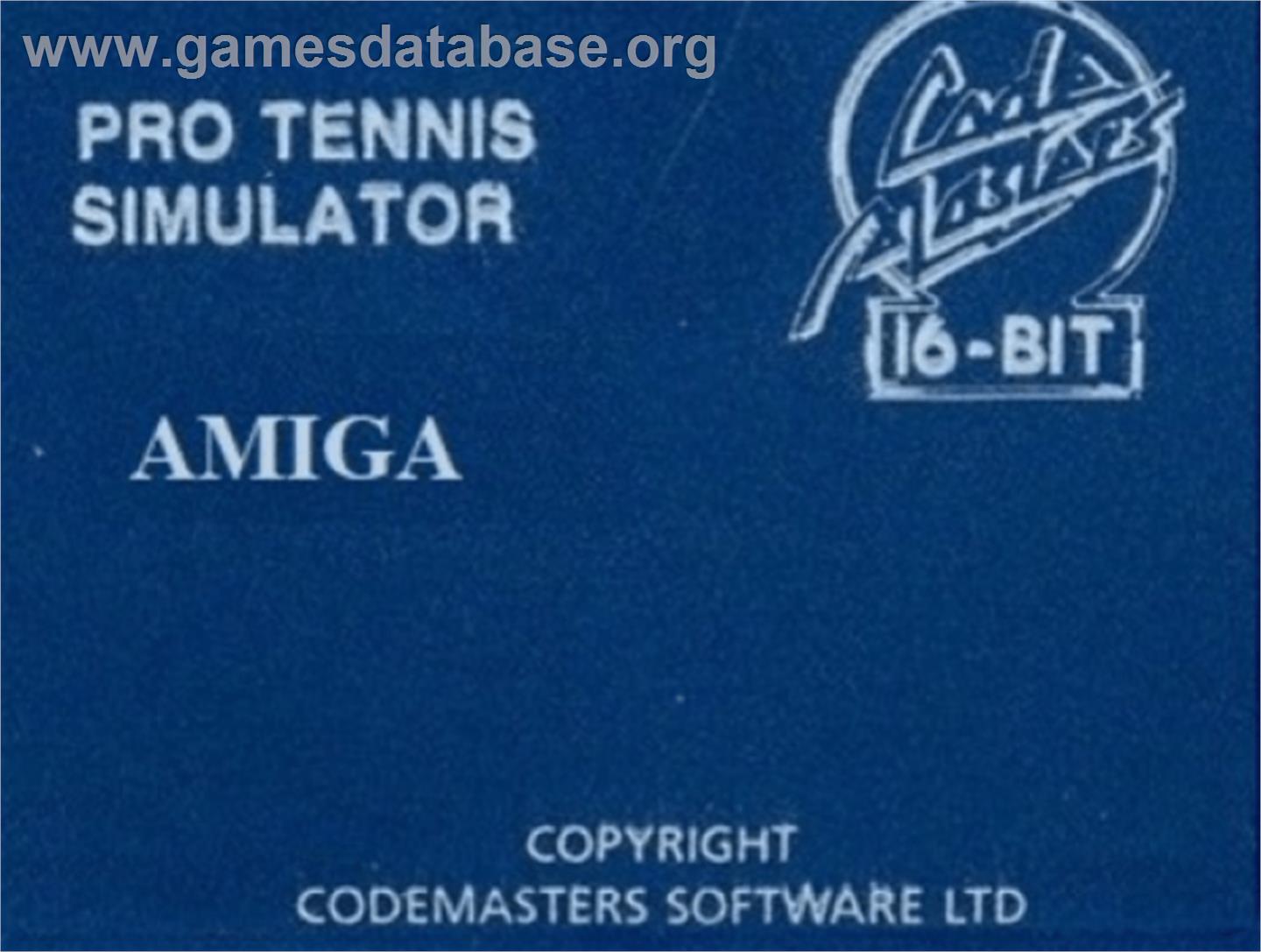 Pro Tennis Simulator - Commodore Amiga - Artwork - Cartridge Top
