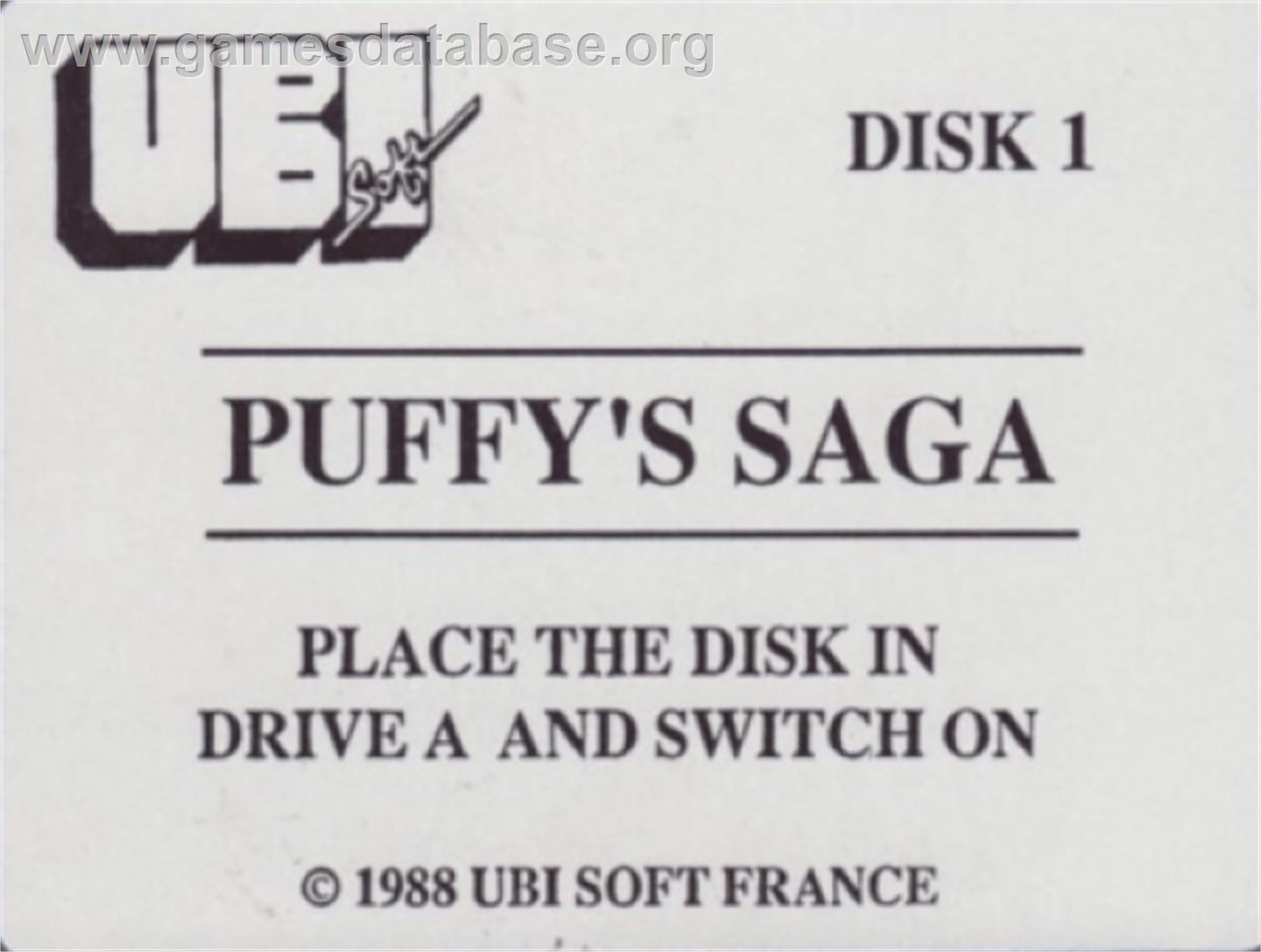 Puffy's Saga - Commodore Amiga - Artwork - Cartridge Top