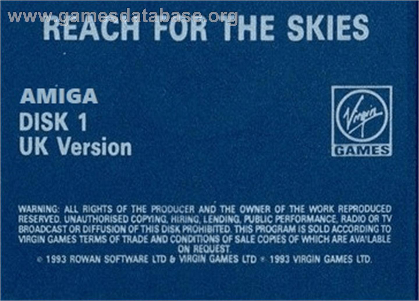 Reach for the Skies - Commodore Amiga - Artwork - Cartridge Top