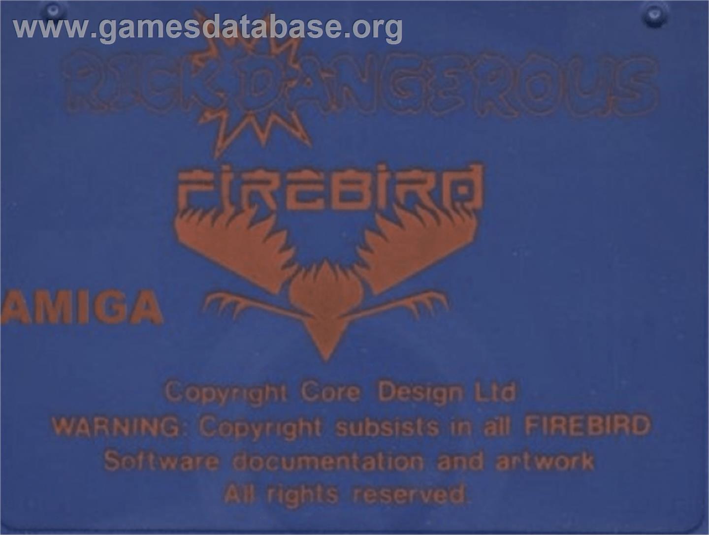 Rick Dangerous - Commodore Amiga - Artwork - Cartridge Top