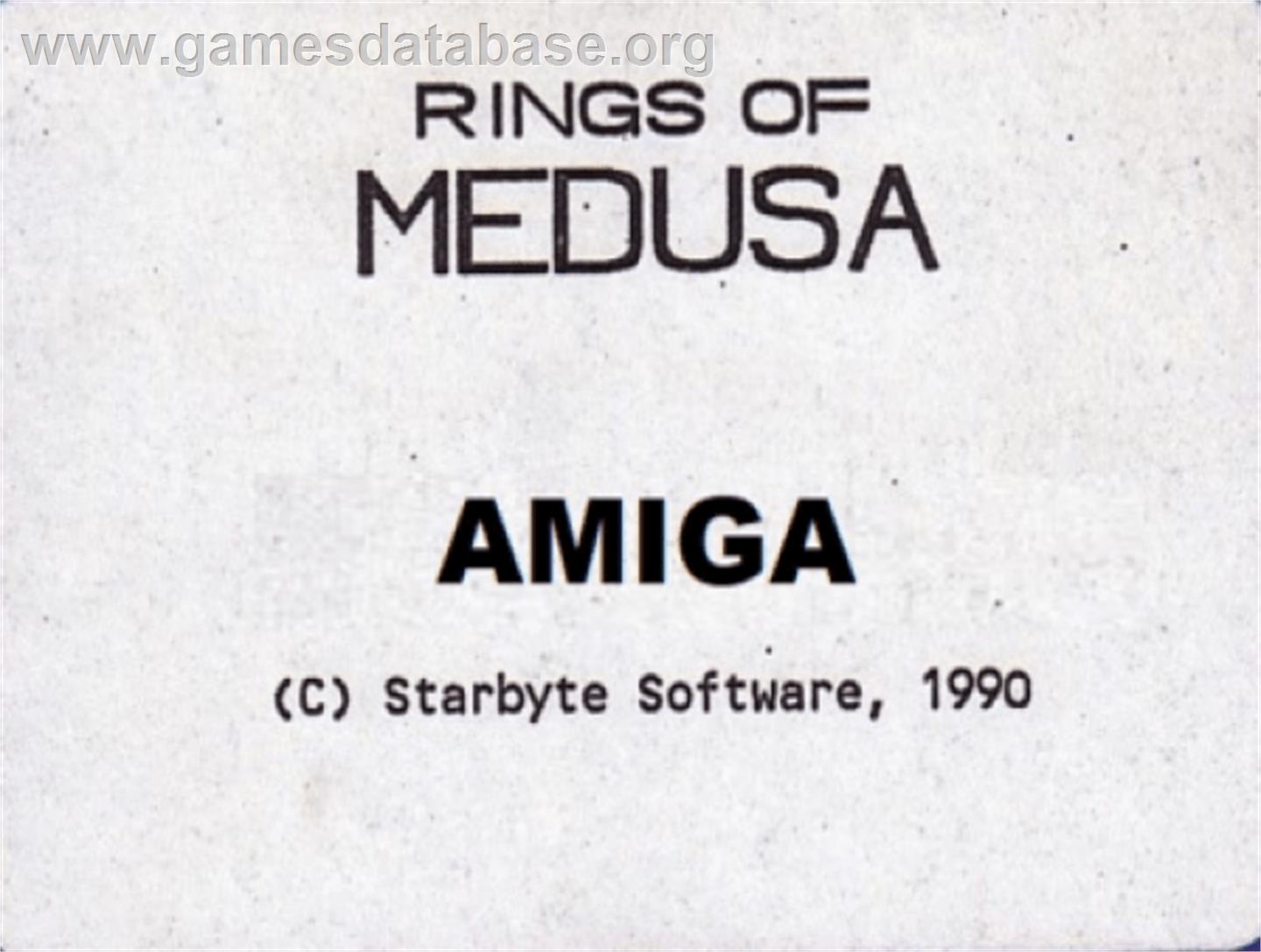 Rings of Medusa - Commodore Amiga - Artwork - Cartridge Top