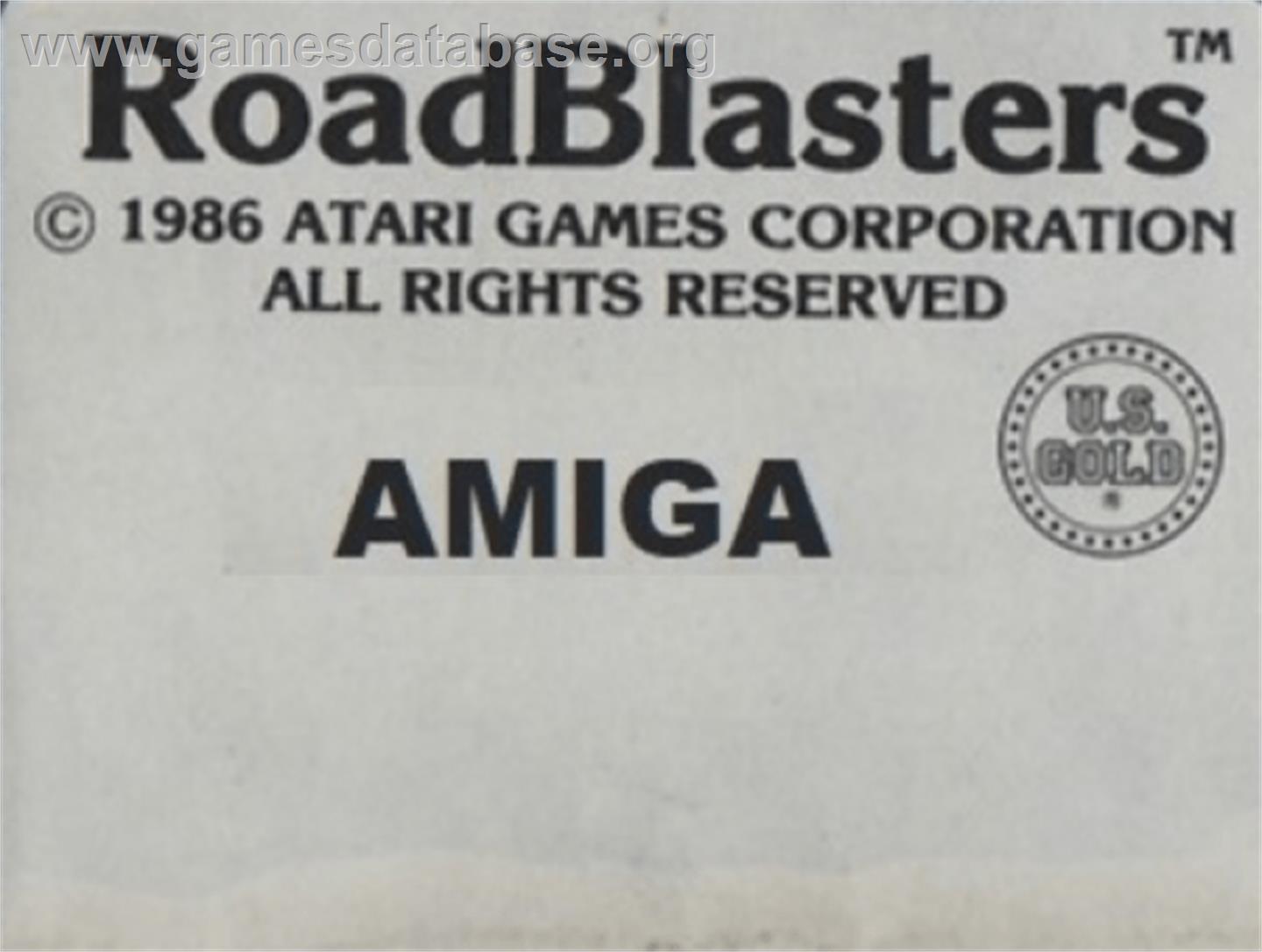 Road Blasters - Commodore Amiga - Artwork - Cartridge Top