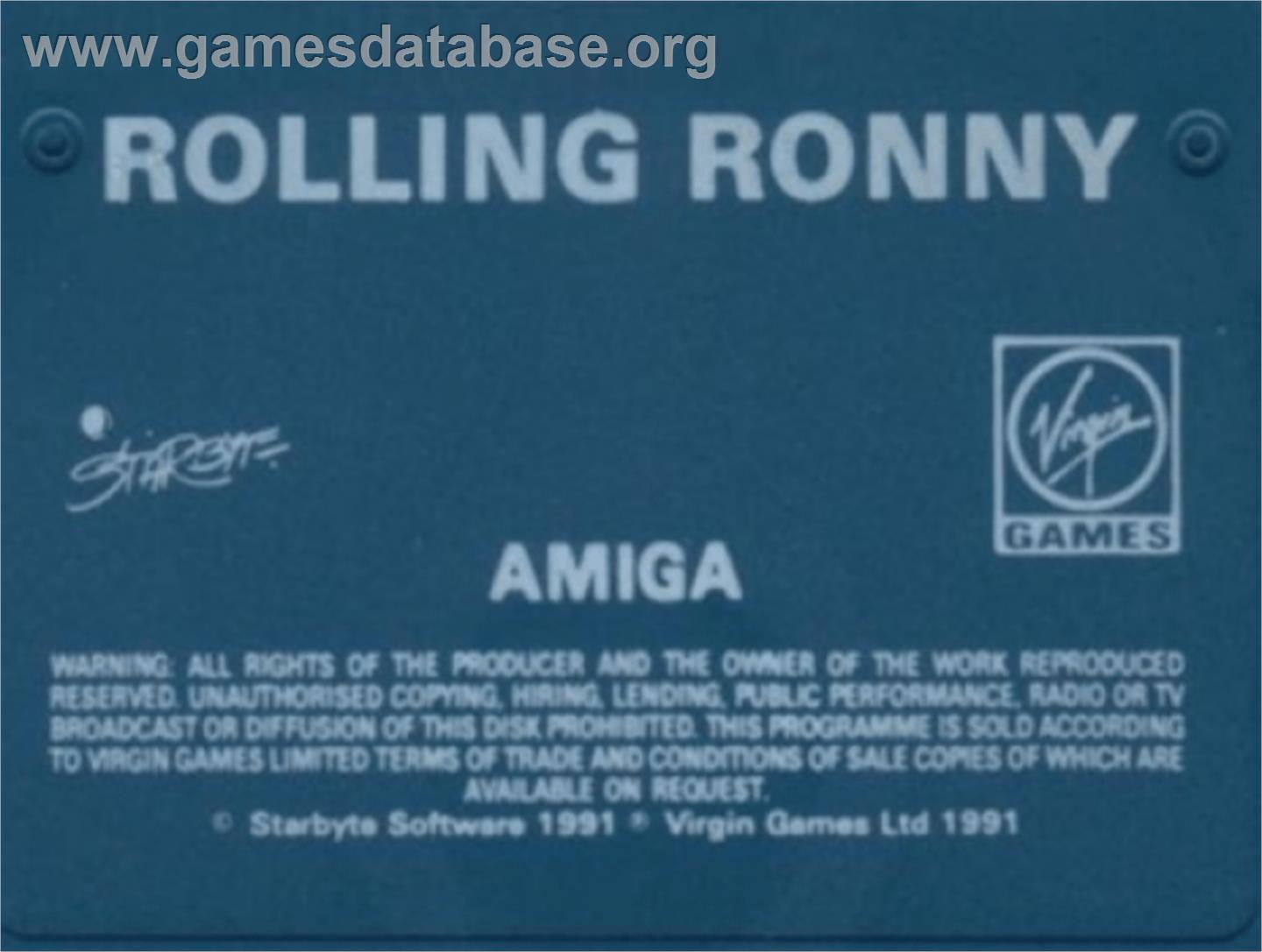Rolling Ronny - Commodore Amiga - Artwork - Cartridge Top