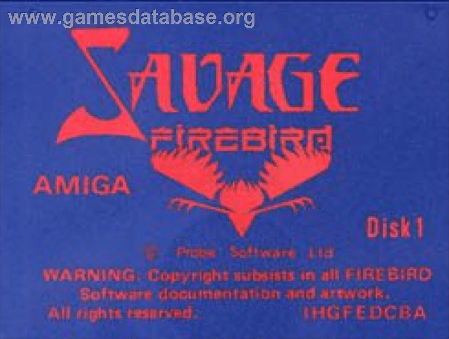 Savage - Commodore Amiga - Artwork - Cartridge Top