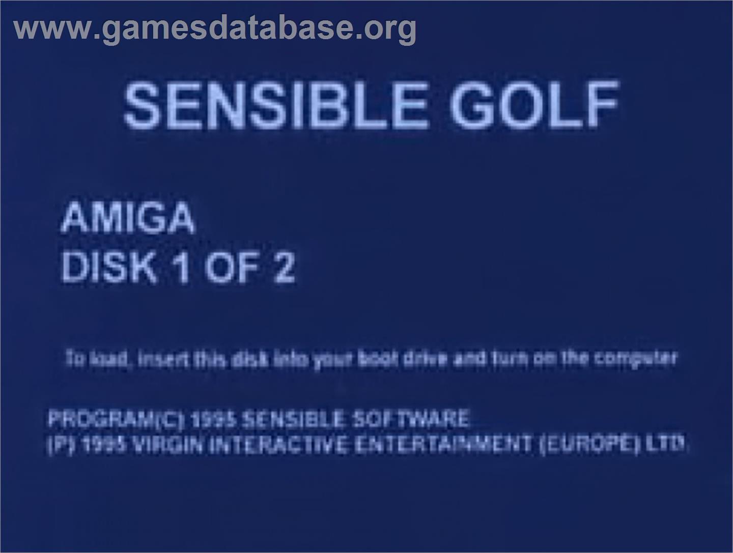 Sensible Golf - Commodore Amiga - Artwork - Cartridge Top