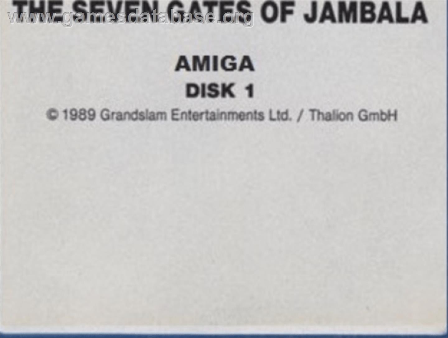 Seven Gates of Jambala - Commodore Amiga - Artwork - Cartridge Top