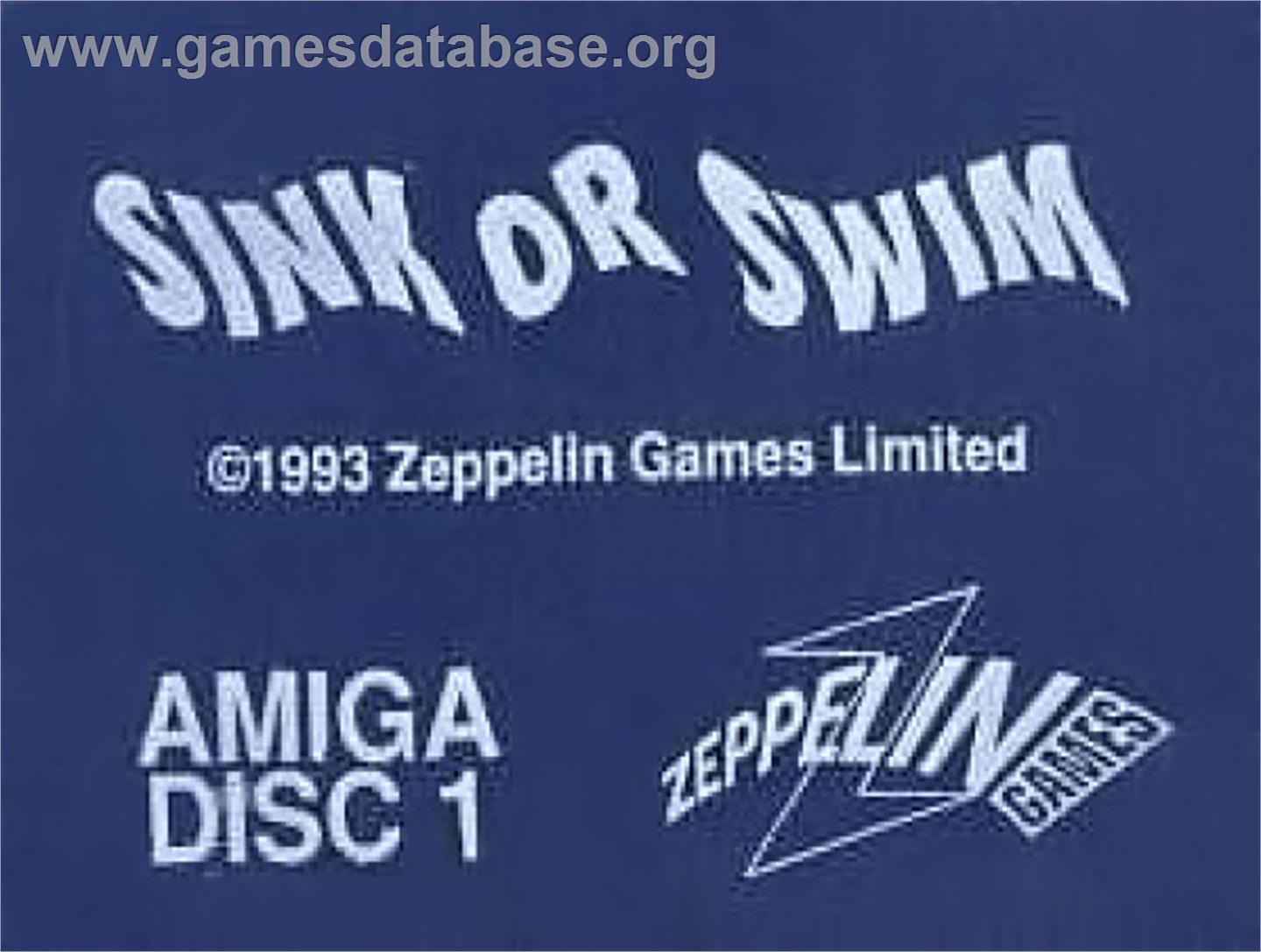 Sink or Swim - Commodore Amiga - Artwork - Cartridge Top