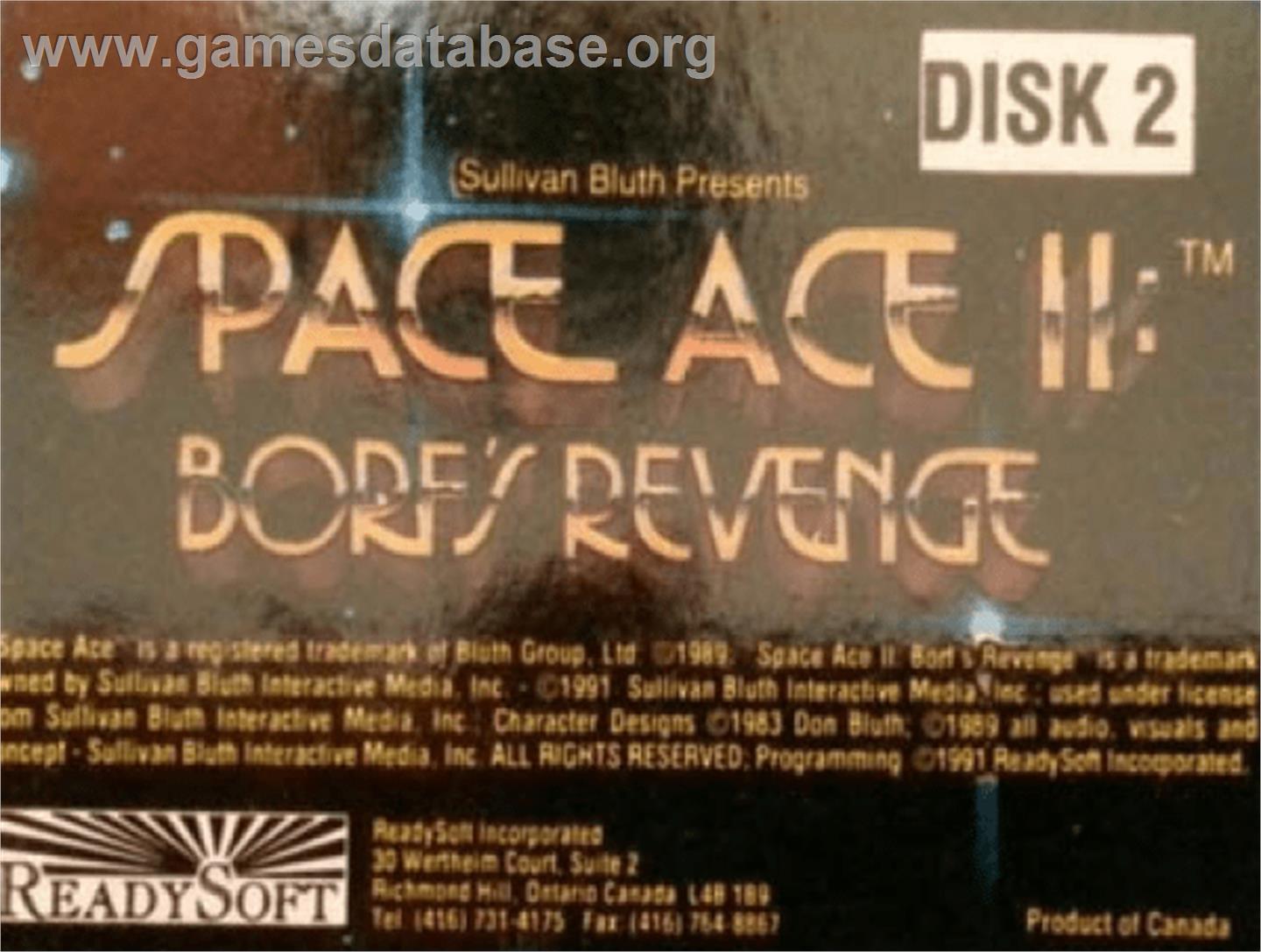 Space Ace II: Borf's Revenge - Commodore Amiga - Artwork - Cartridge Top
