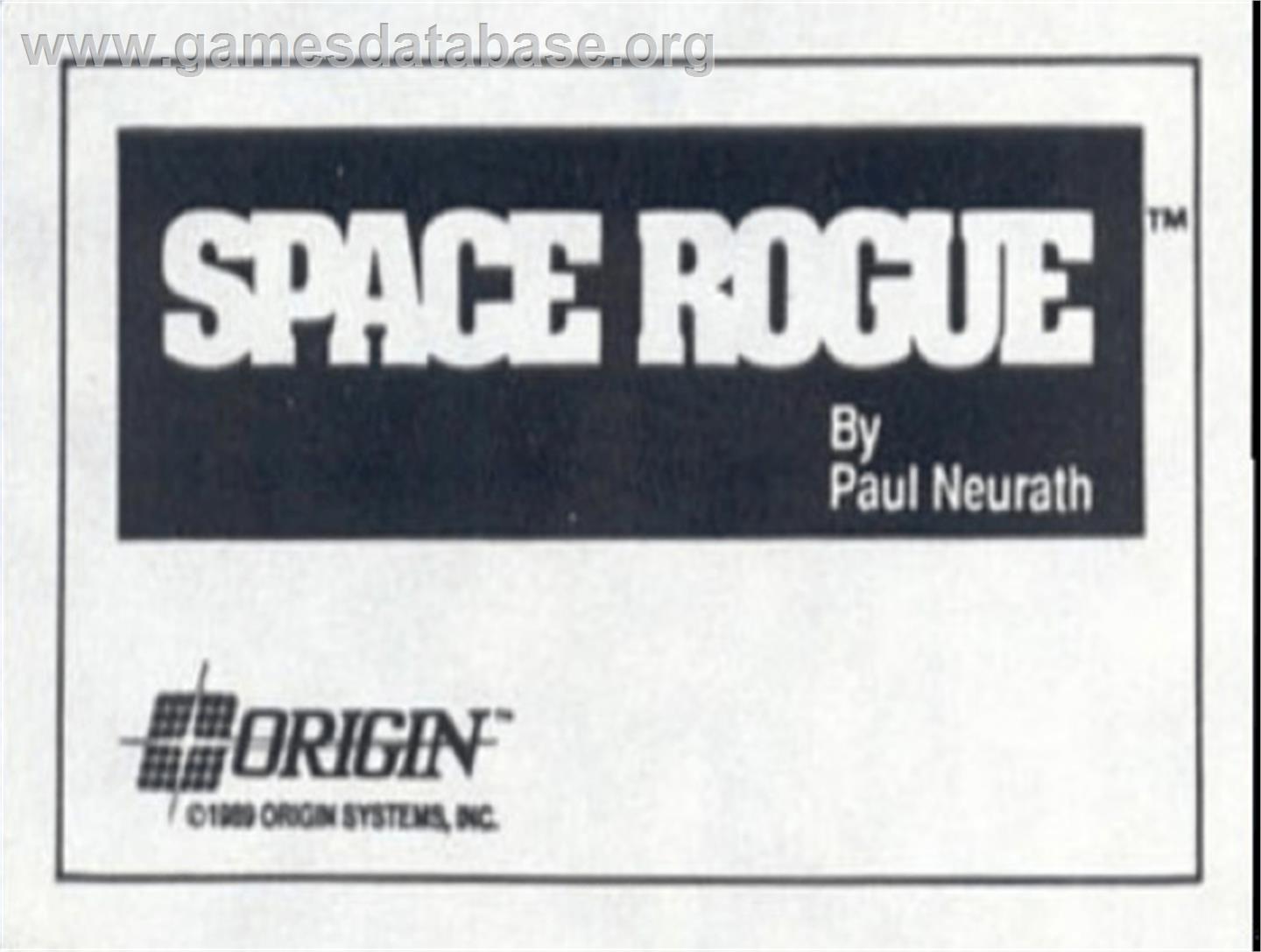 Space Rogue - Commodore Amiga - Artwork - Cartridge Top
